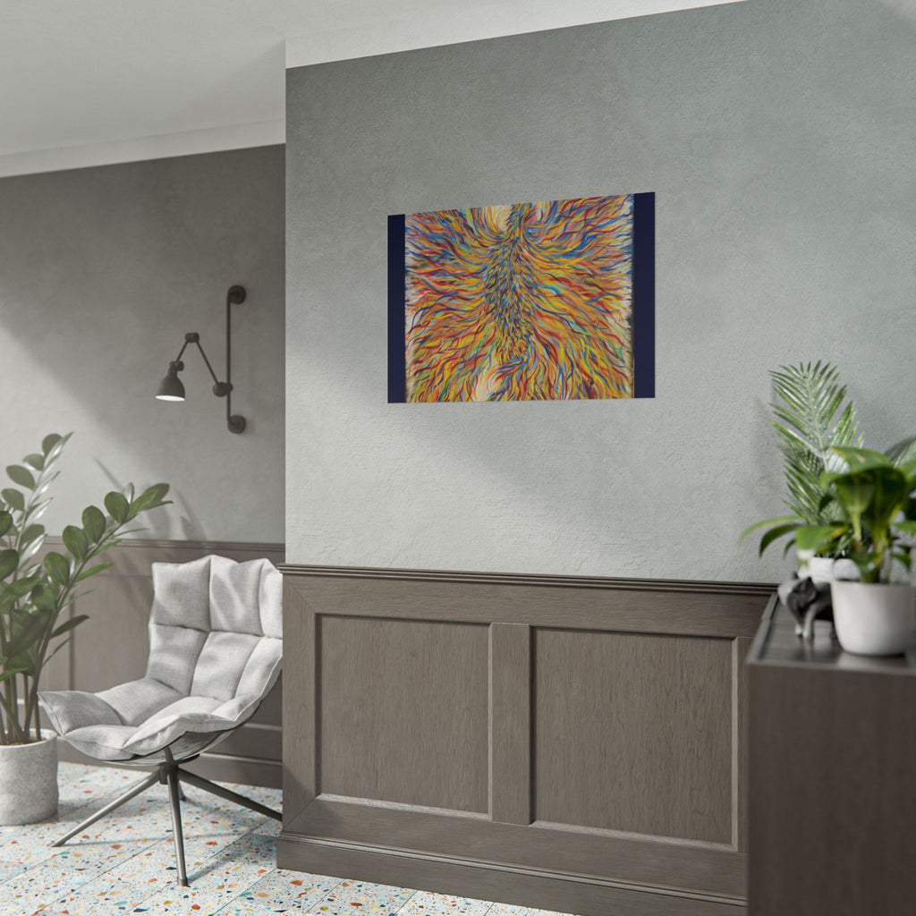 Abstract Phoenix Art Poster — Colorful Whimsical Wall Print