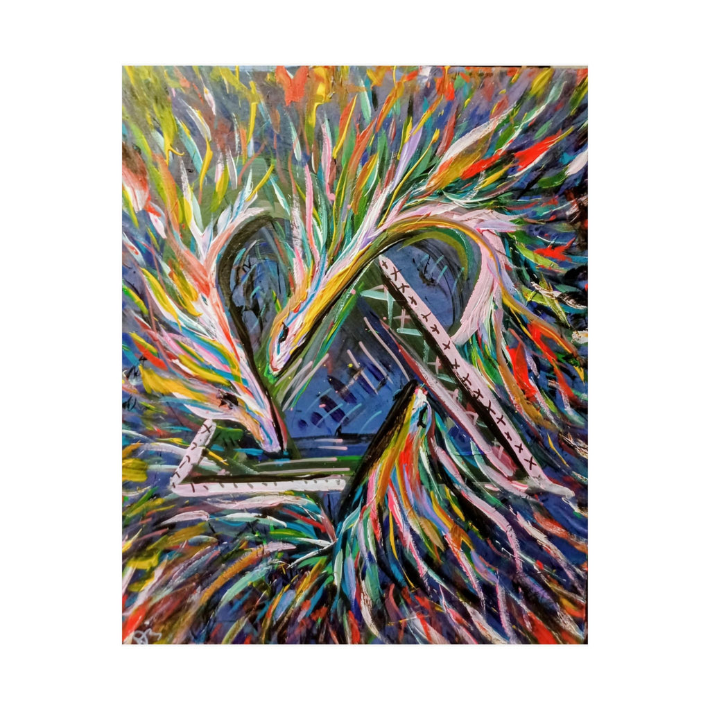 Abstract Colorful Heart Poster — Matte Vertical Art Print