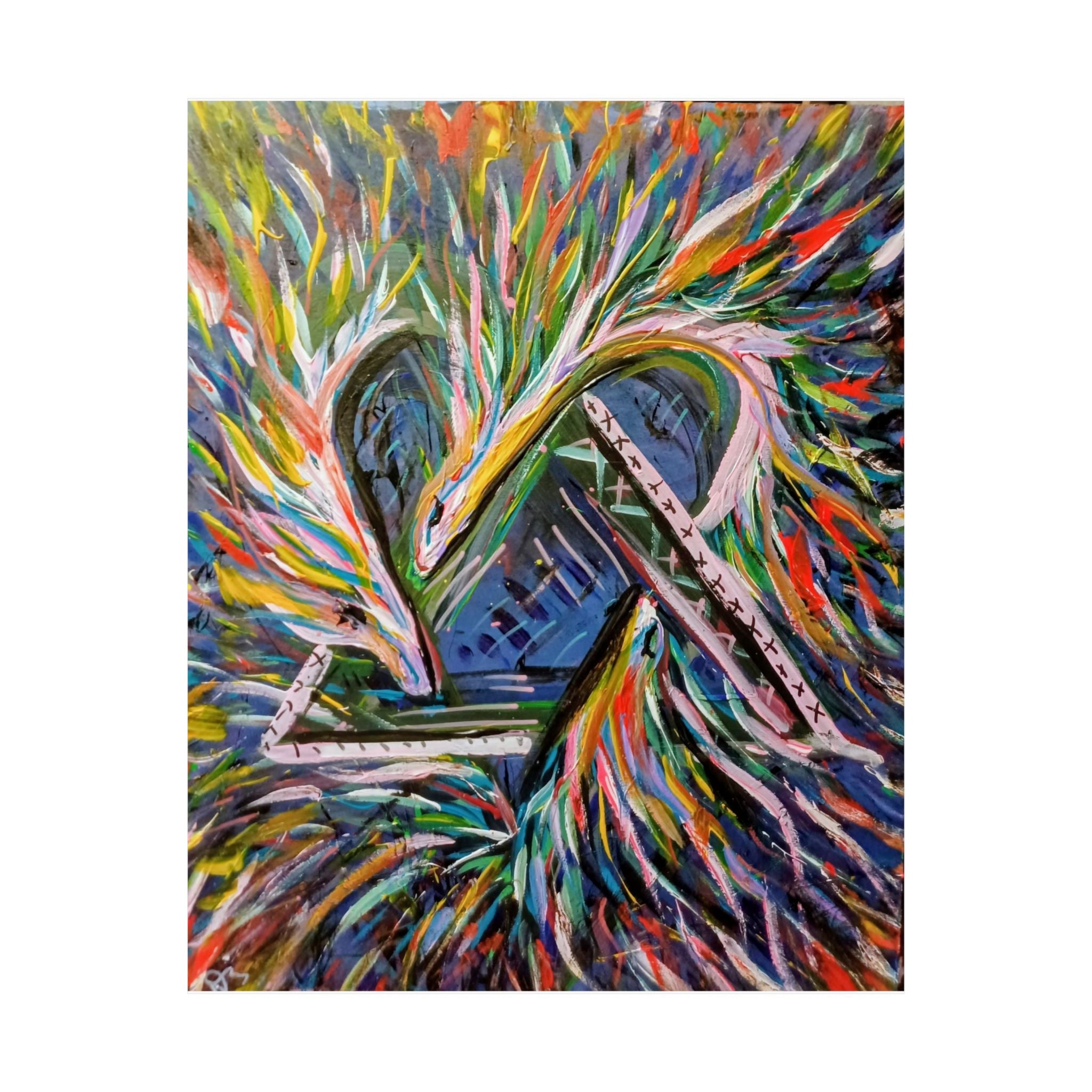 Abstract Colorful Heart Poster — Matte Vertical Art Print