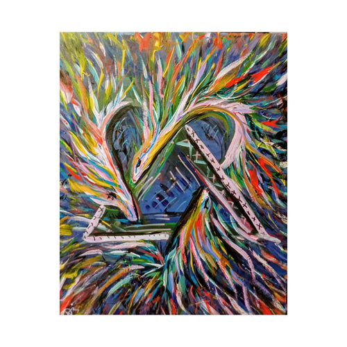 Abstract Colorful Heart Poster — Matte Vertical Art Print