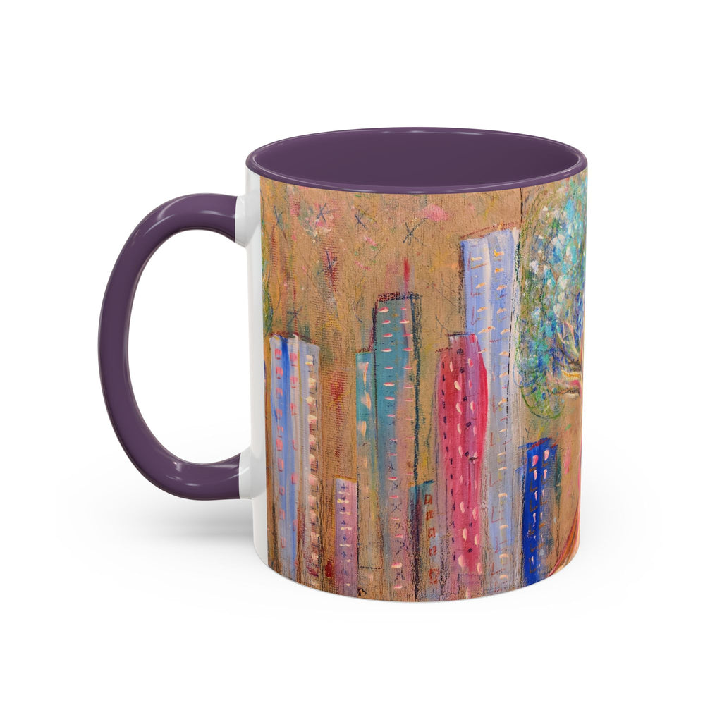 City Tree Coffee Mug — Colorful Urban Tree Art Accent Mug (11/15 oz)