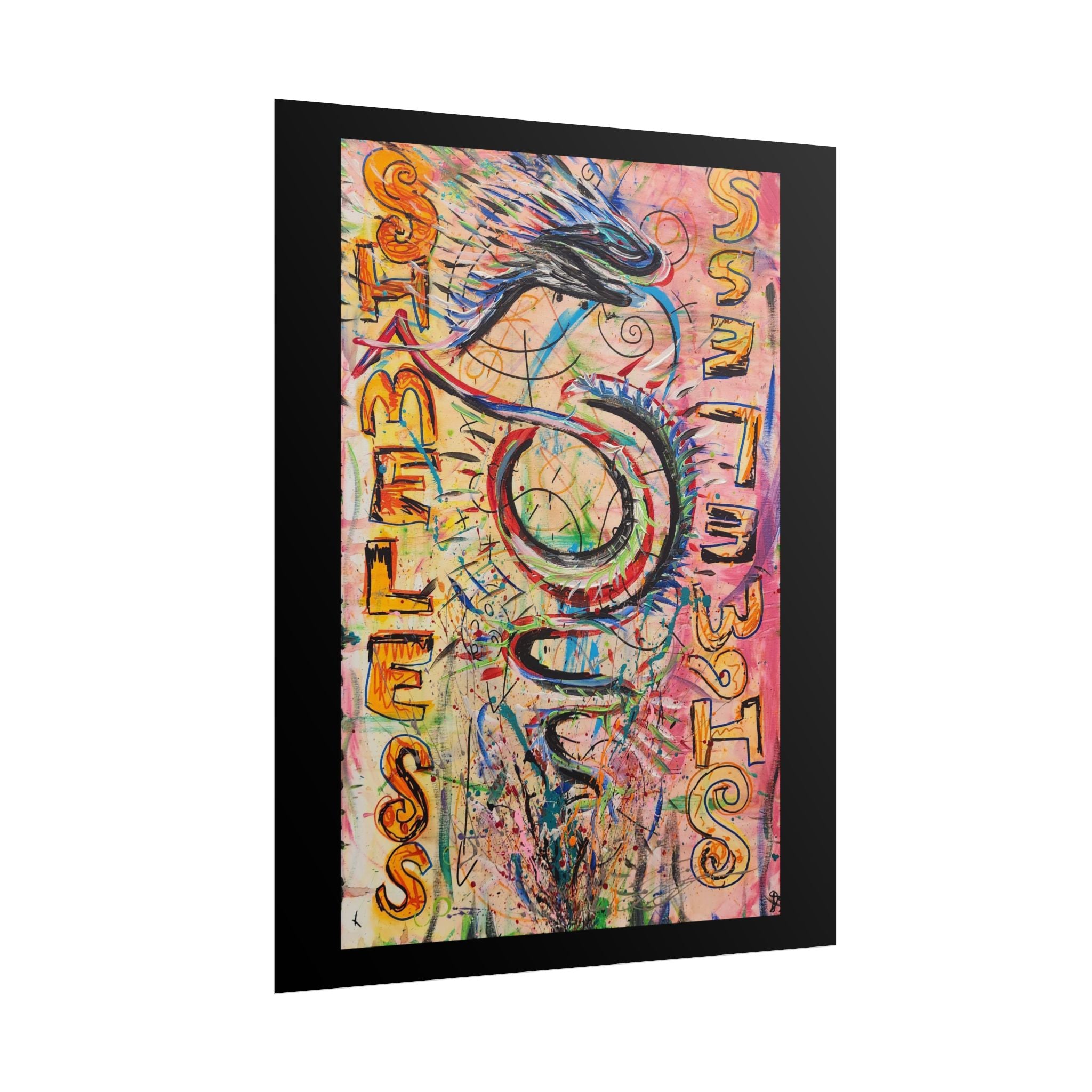 Rolled Poster — Colorful 'Shameless' Abstract Snake Art Print