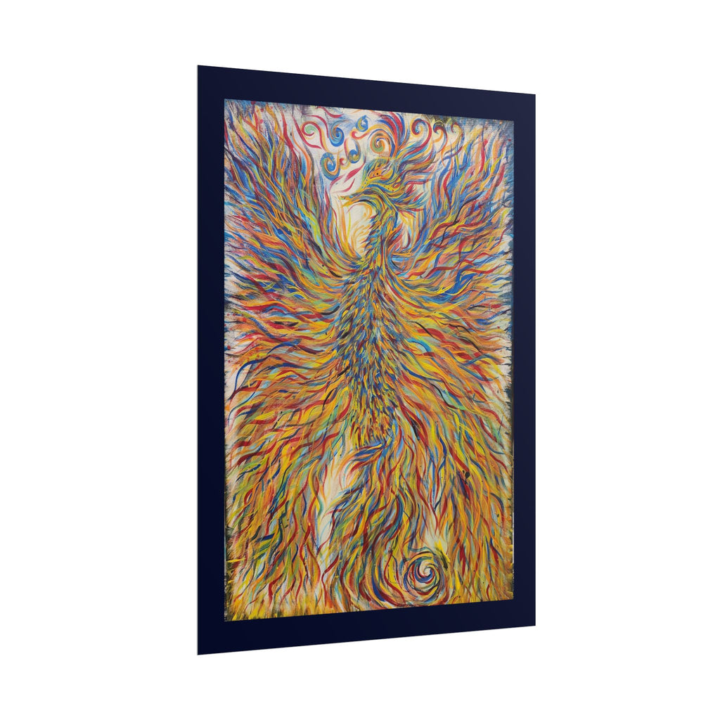 Abstract Phoenix Art Poster — Colorful Whimsical Wall Print