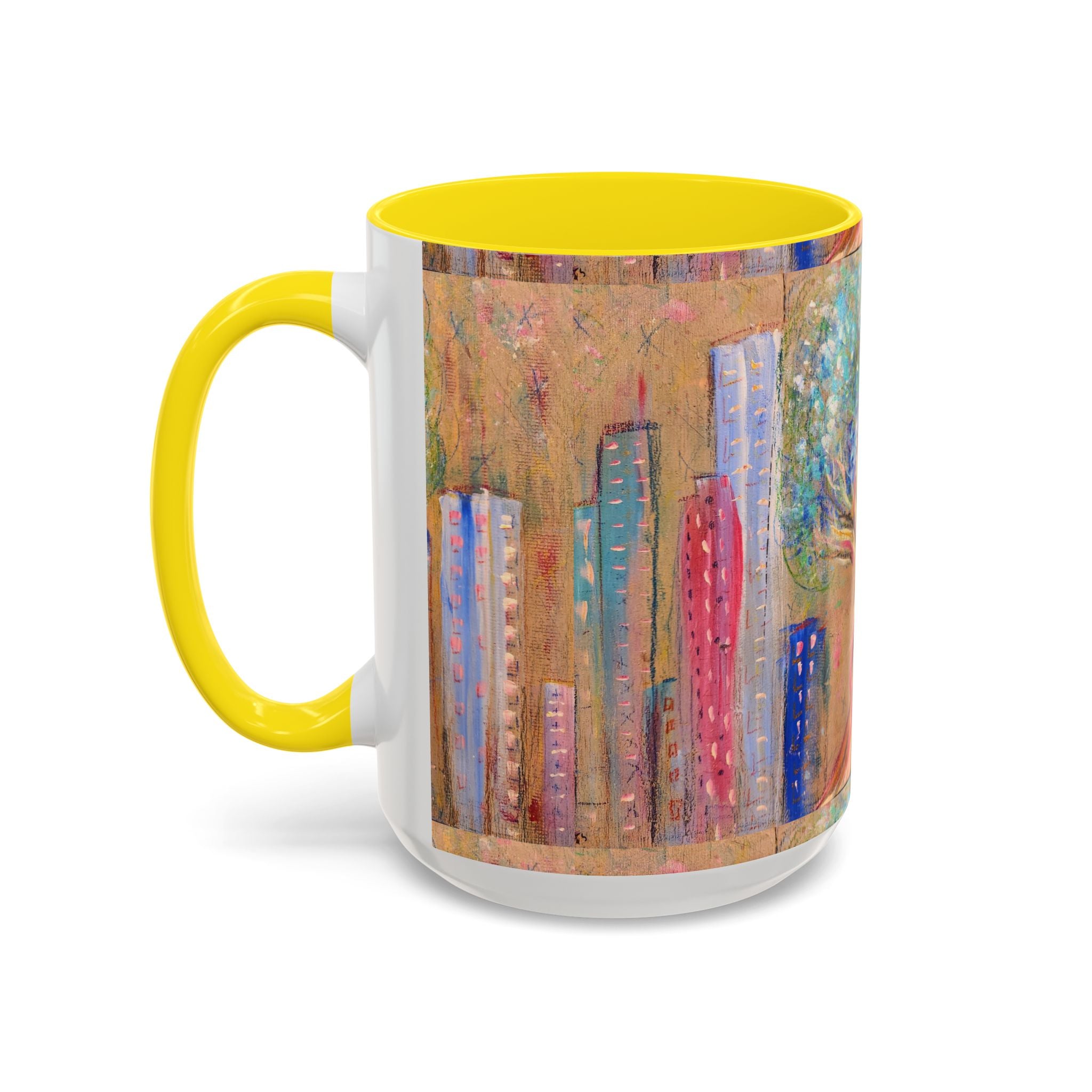 City Tree Coffee Mug — Colorful Urban Tree Art Accent Mug (11/15 oz)