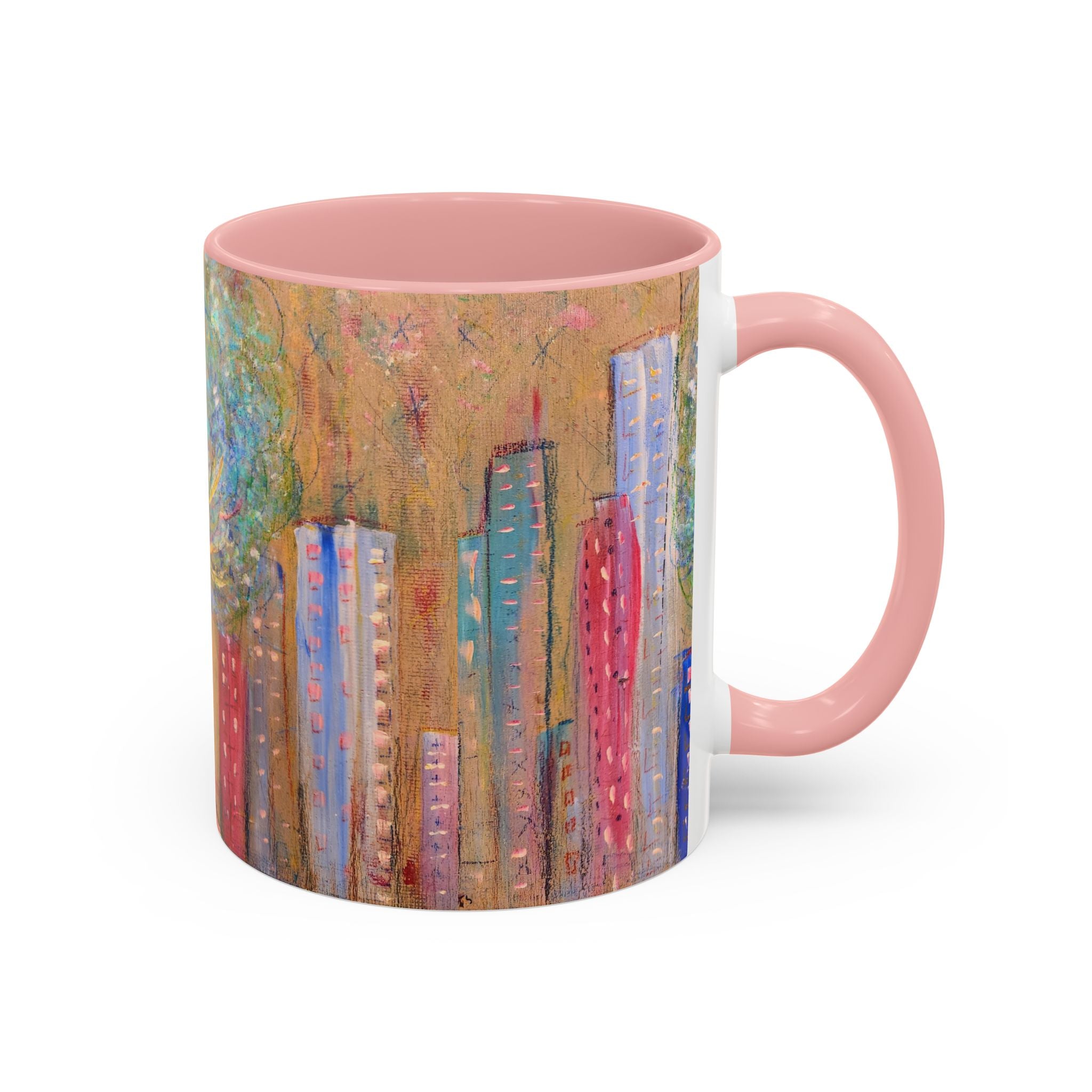 City Tree Coffee Mug — Colorful Urban Tree Art Accent Mug (11/15 oz)