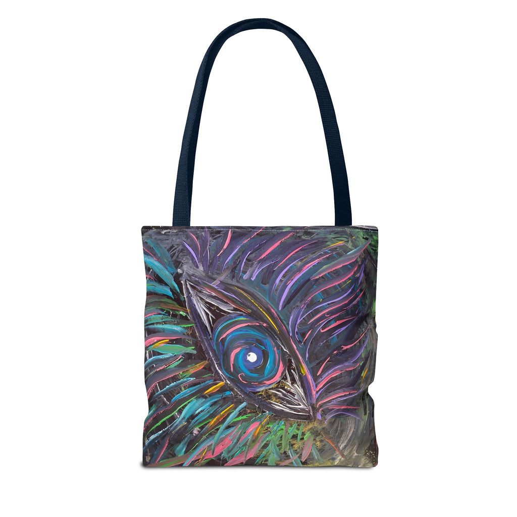 Peacock Eye Art Tote Bag — Colorful Boho AOP Canvas Tote