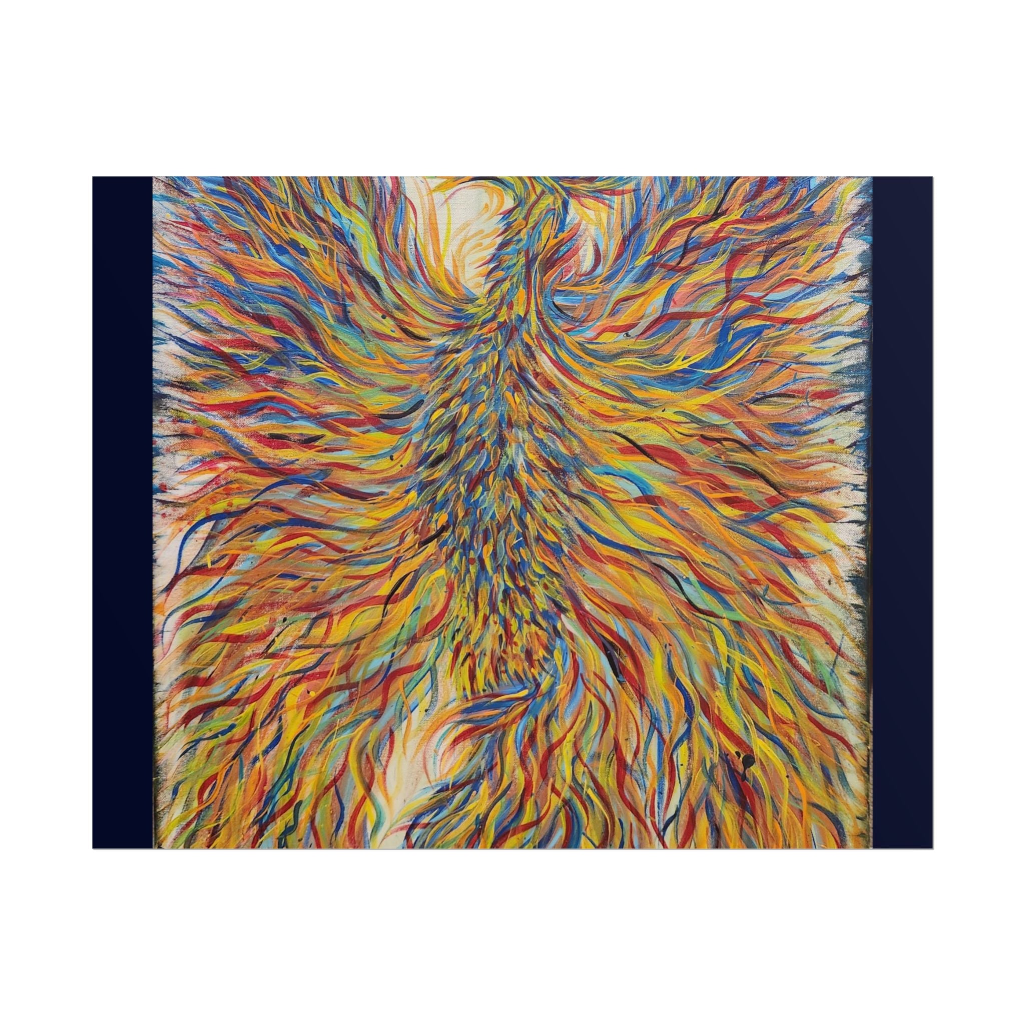 Abstract Phoenix Art Poster — Colorful Whimsical Wall Print