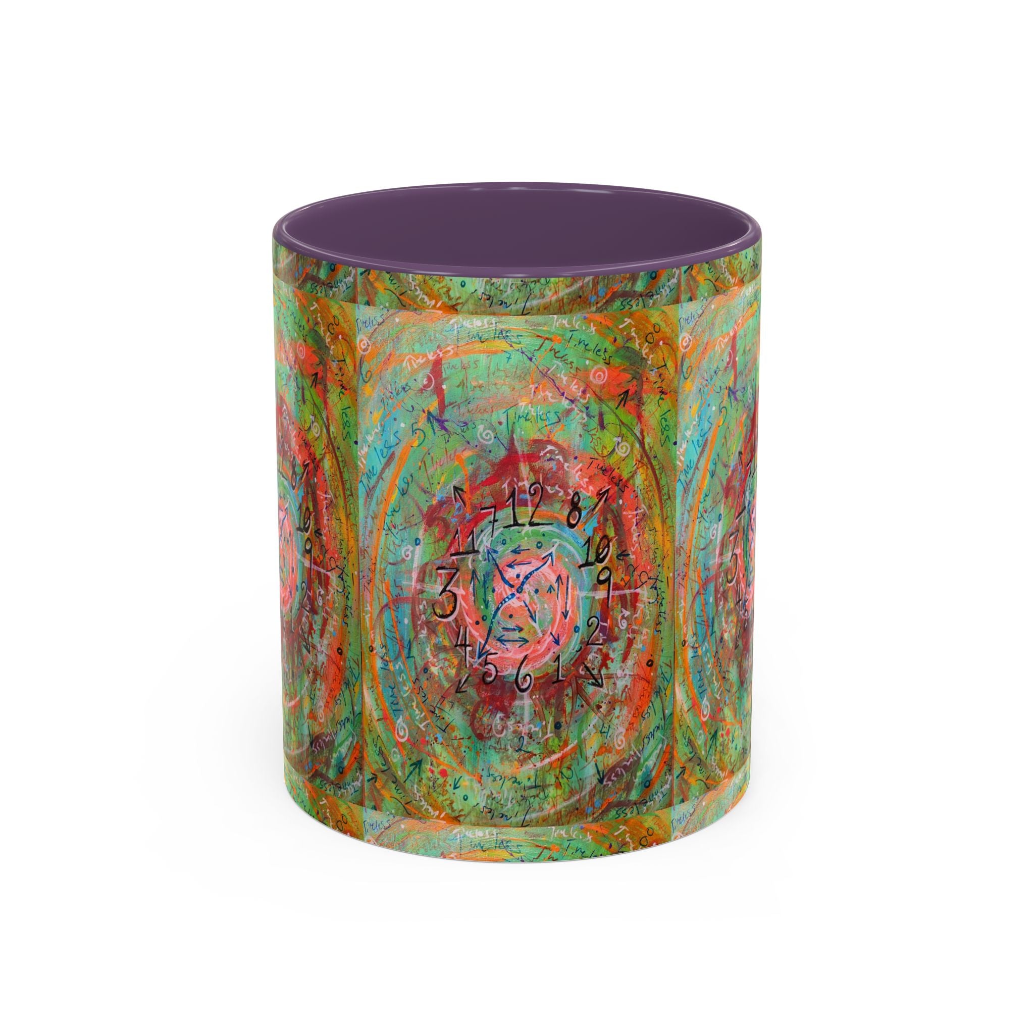 Boho Tarot Clockwork Accent Coffee Mug — Vibrant Abstract Mystic Art (11/15oz)