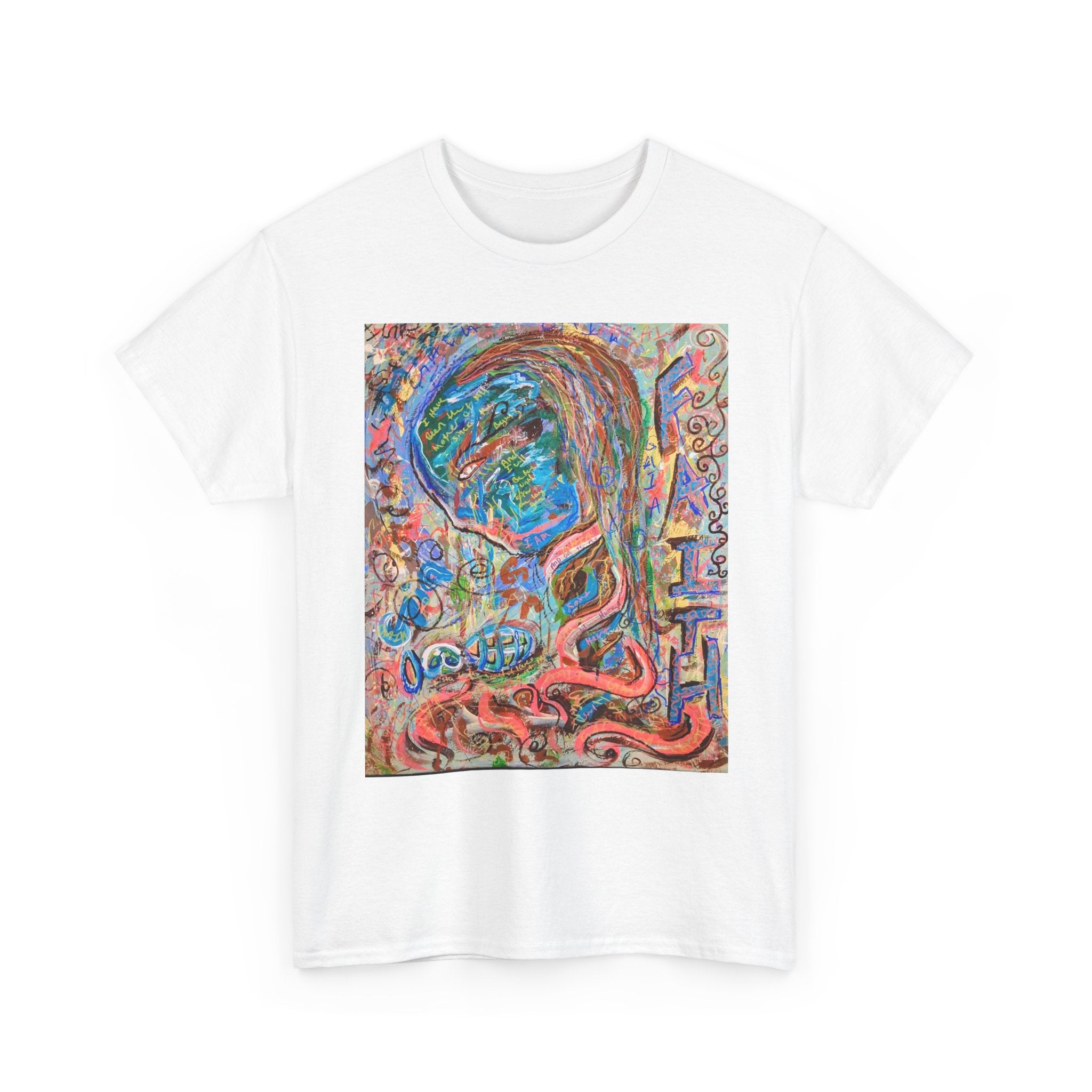 Abstract Psychedelic Art Tee — Colorful Surreal Head Design