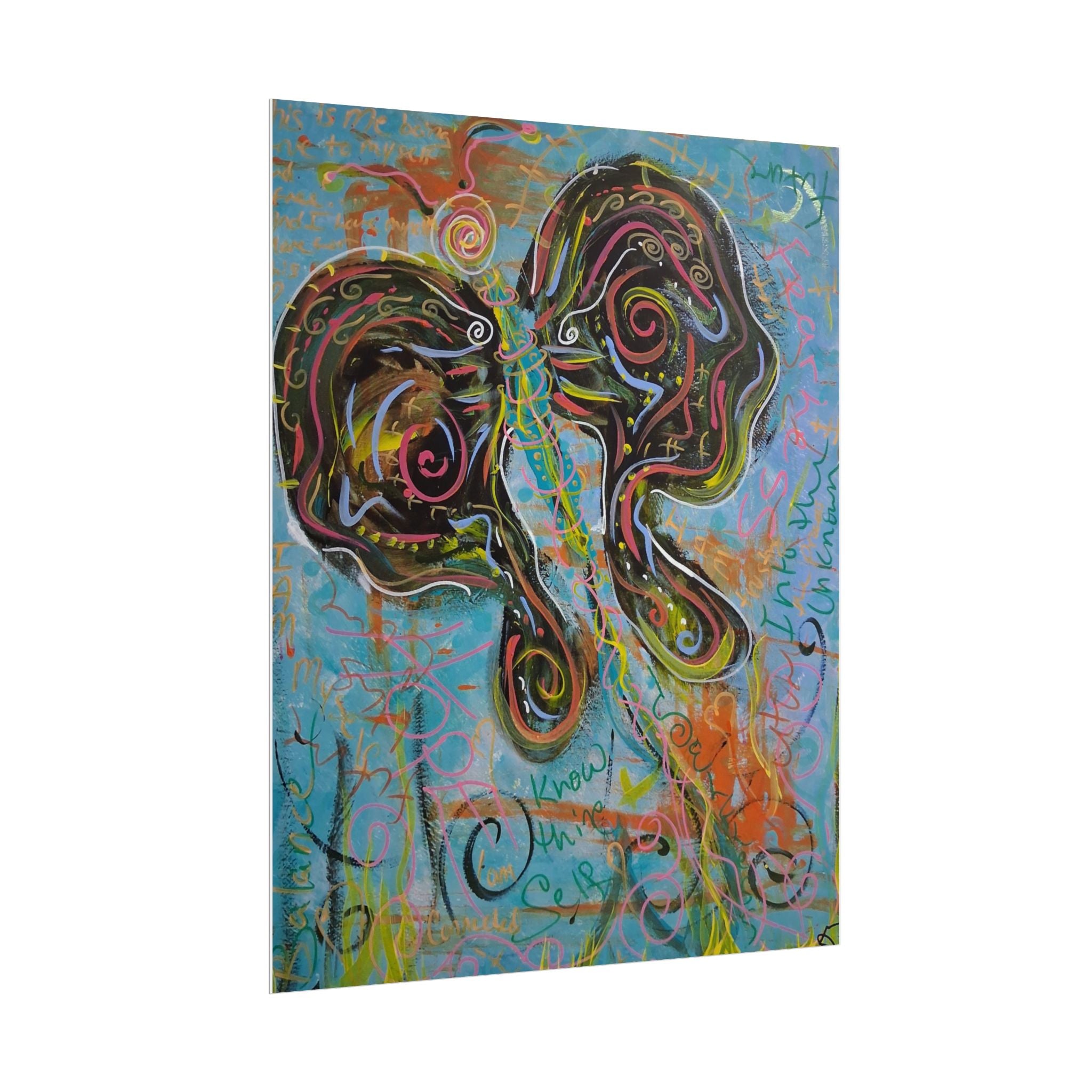 Abstract Butterfly Art Poster – Colorful Whimsical Wall Print
