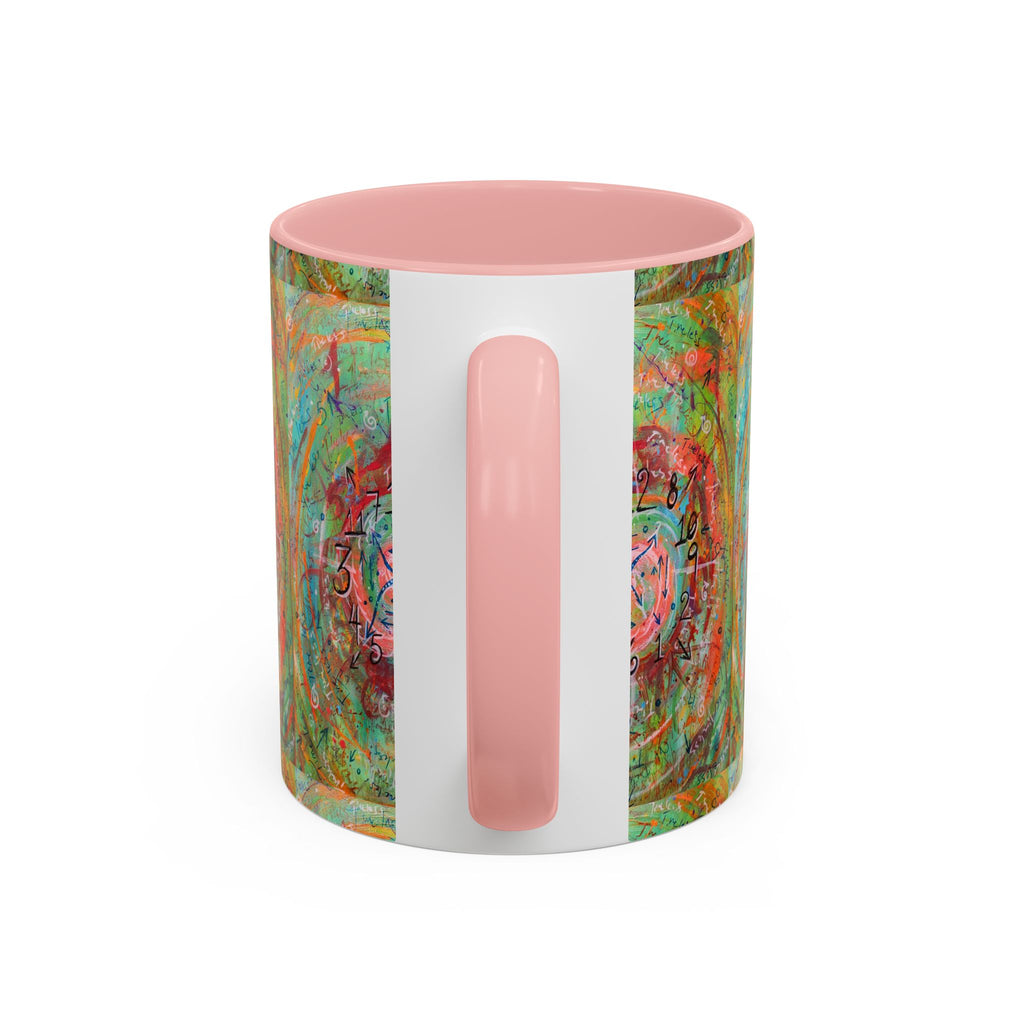 Boho Tarot Clockwork Accent Coffee Mug — Vibrant Abstract Mystic Art (11/15oz)