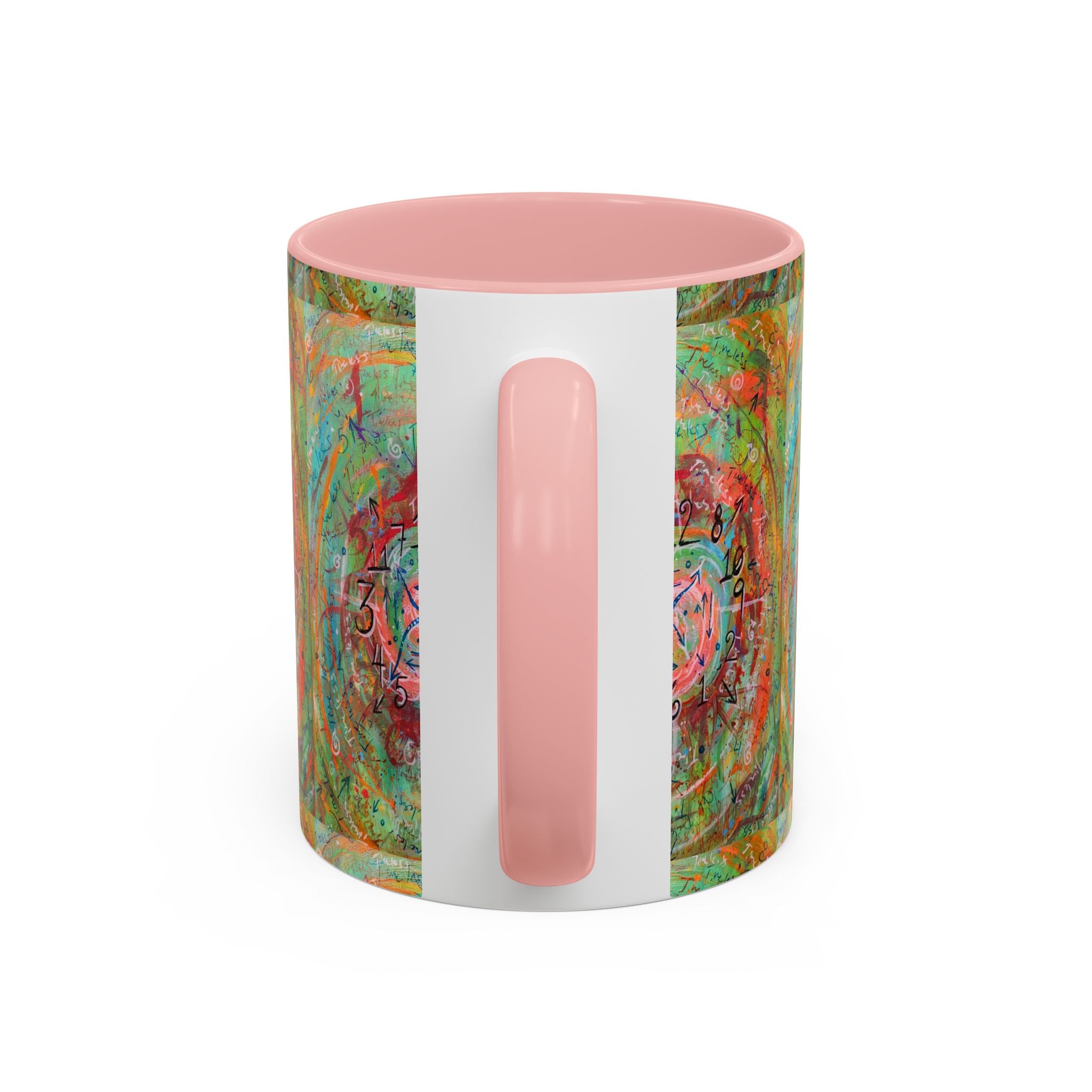 Boho Tarot Clockwork Accent Coffee Mug — Vibrant Abstract Mystic Art (11/15oz)