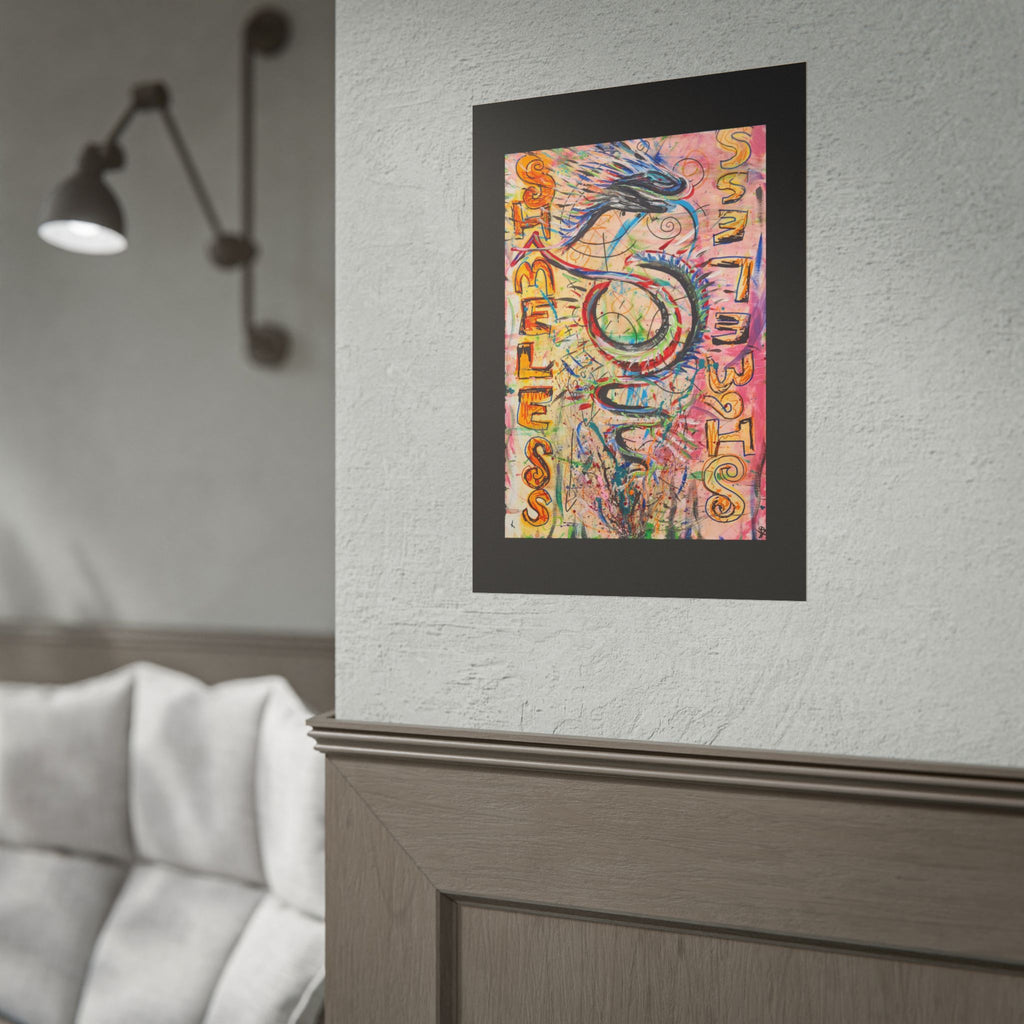 Rolled Poster — Colorful 'Shameless' Abstract Snake Art Print