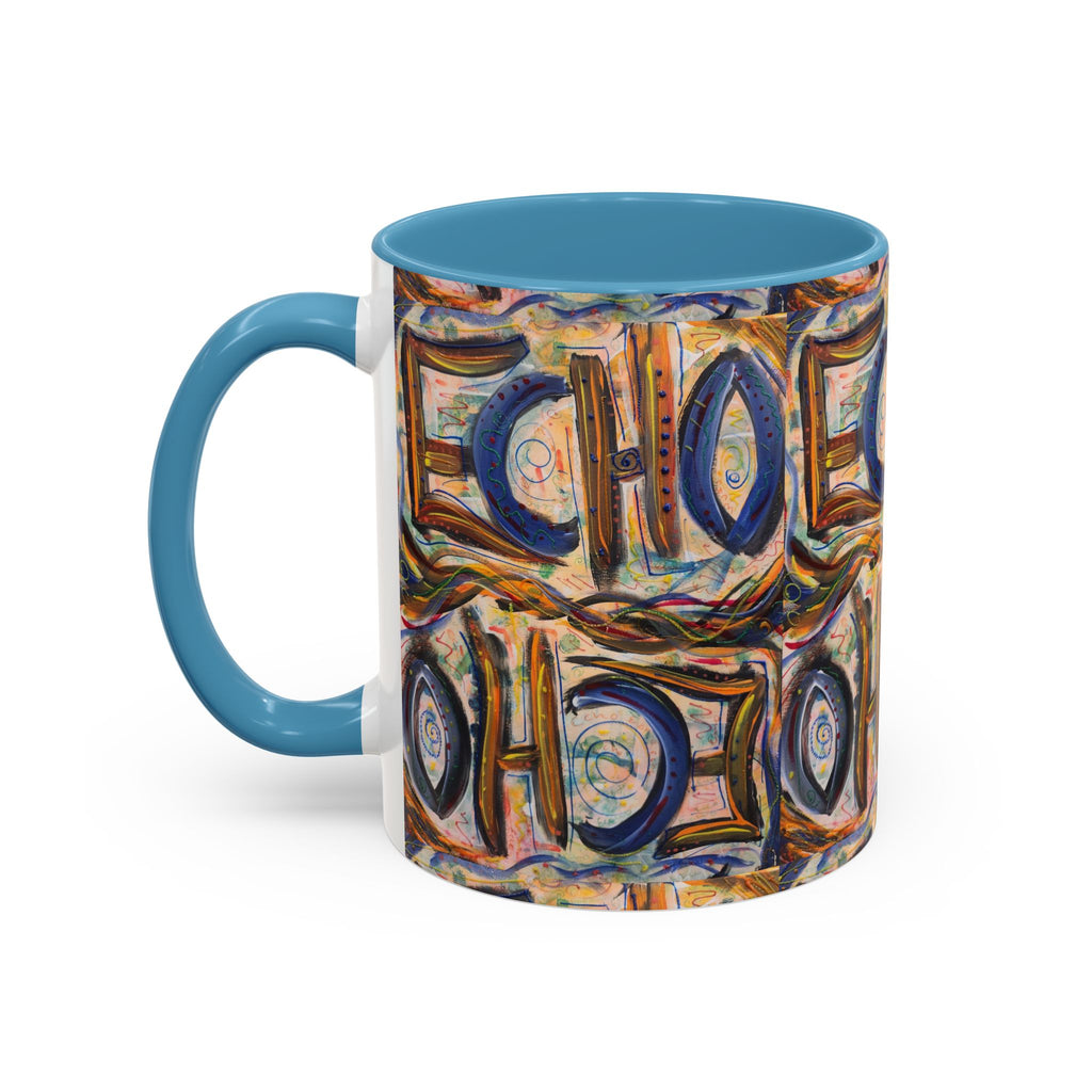 Echo Abstract Geometric Accent Coffee Mug – Colorful Modern Art Design (11/15 oz)