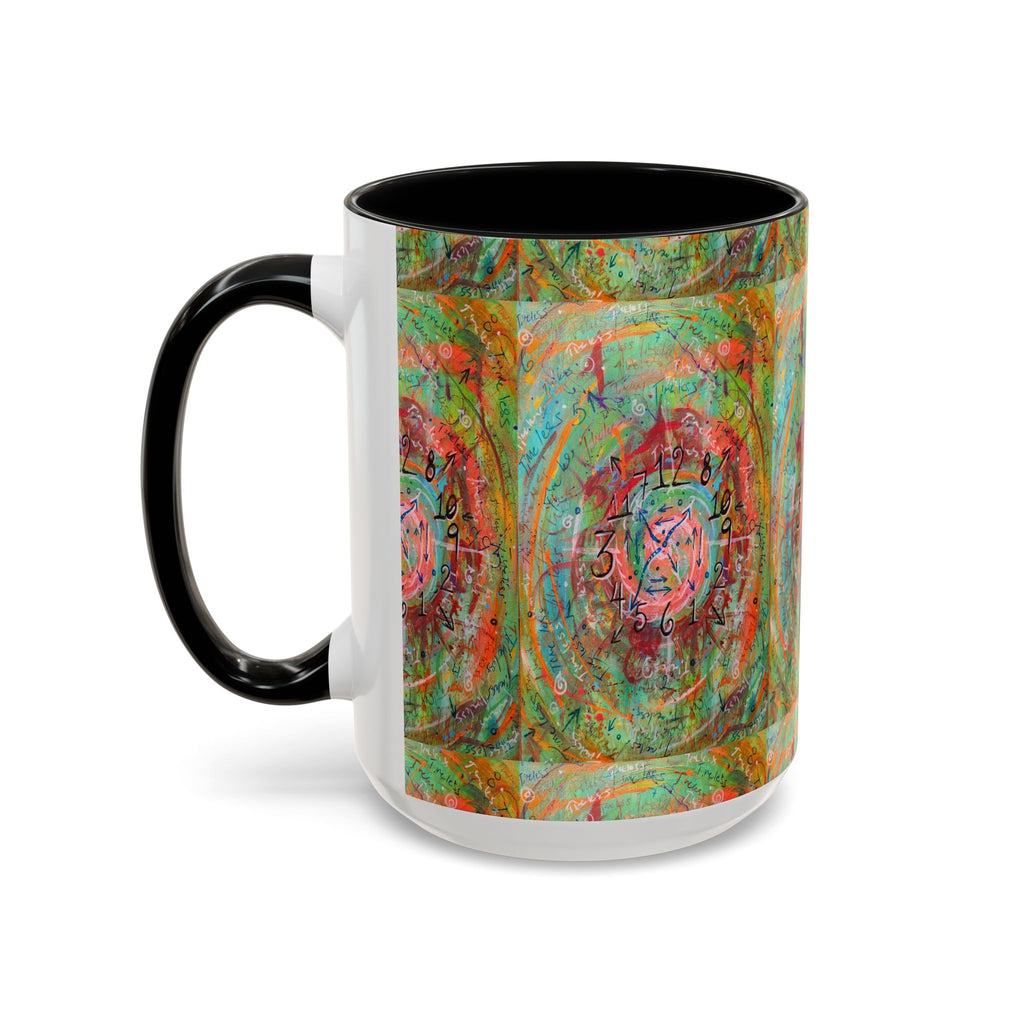 Boho Tarot Clockwork Accent Coffee Mug — Vibrant Abstract Mystic Art (11/15oz)