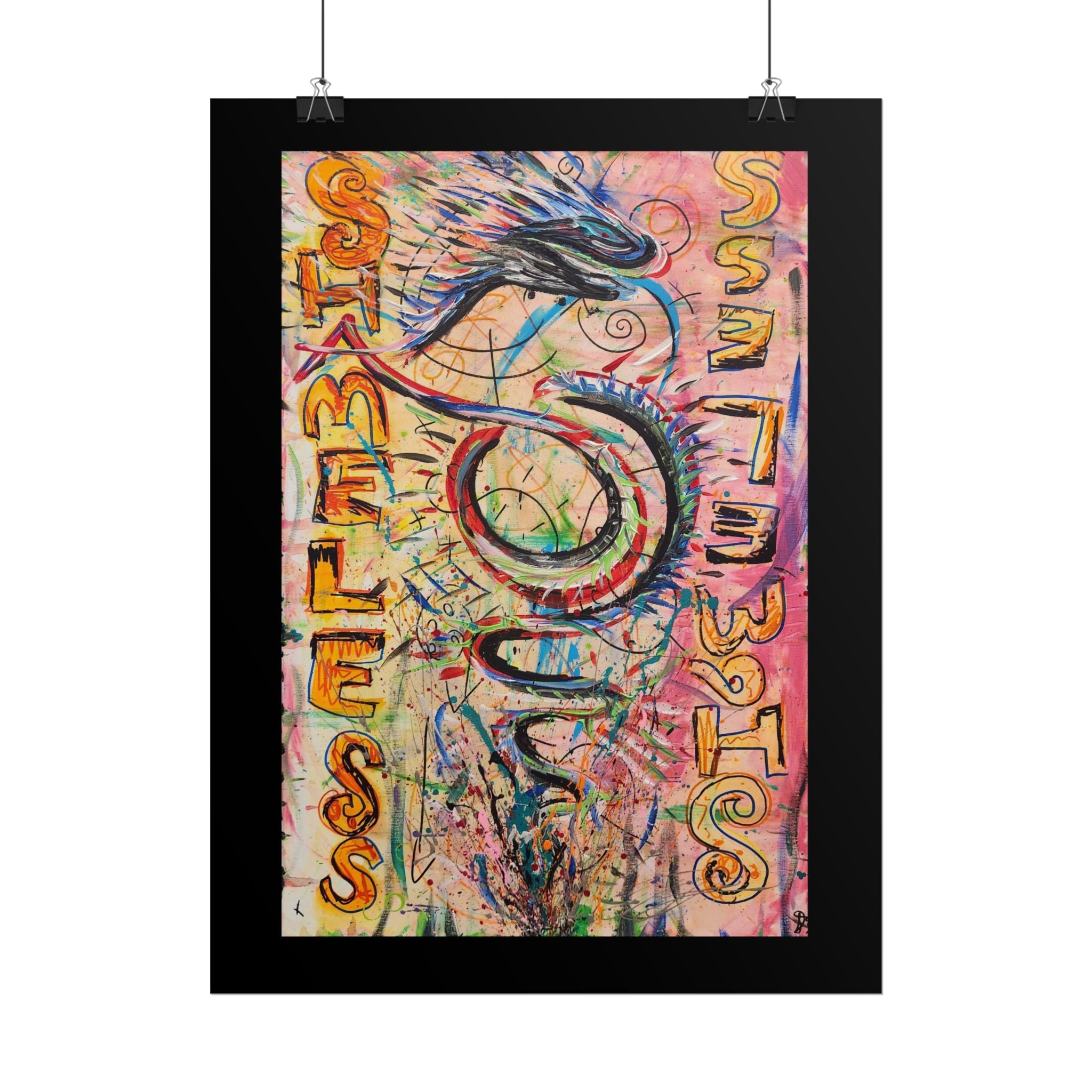 Rolled Poster — Colorful 'Shameless' Abstract Snake Art Print