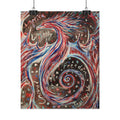 Rolled Poster — Patriotic Swirl Art Print: "Freedom, Unity, Loyalty" Red White Blue Decor