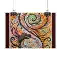 Abstract Spiral Dragon Art Poster – Colorful Swirl Wall Print
