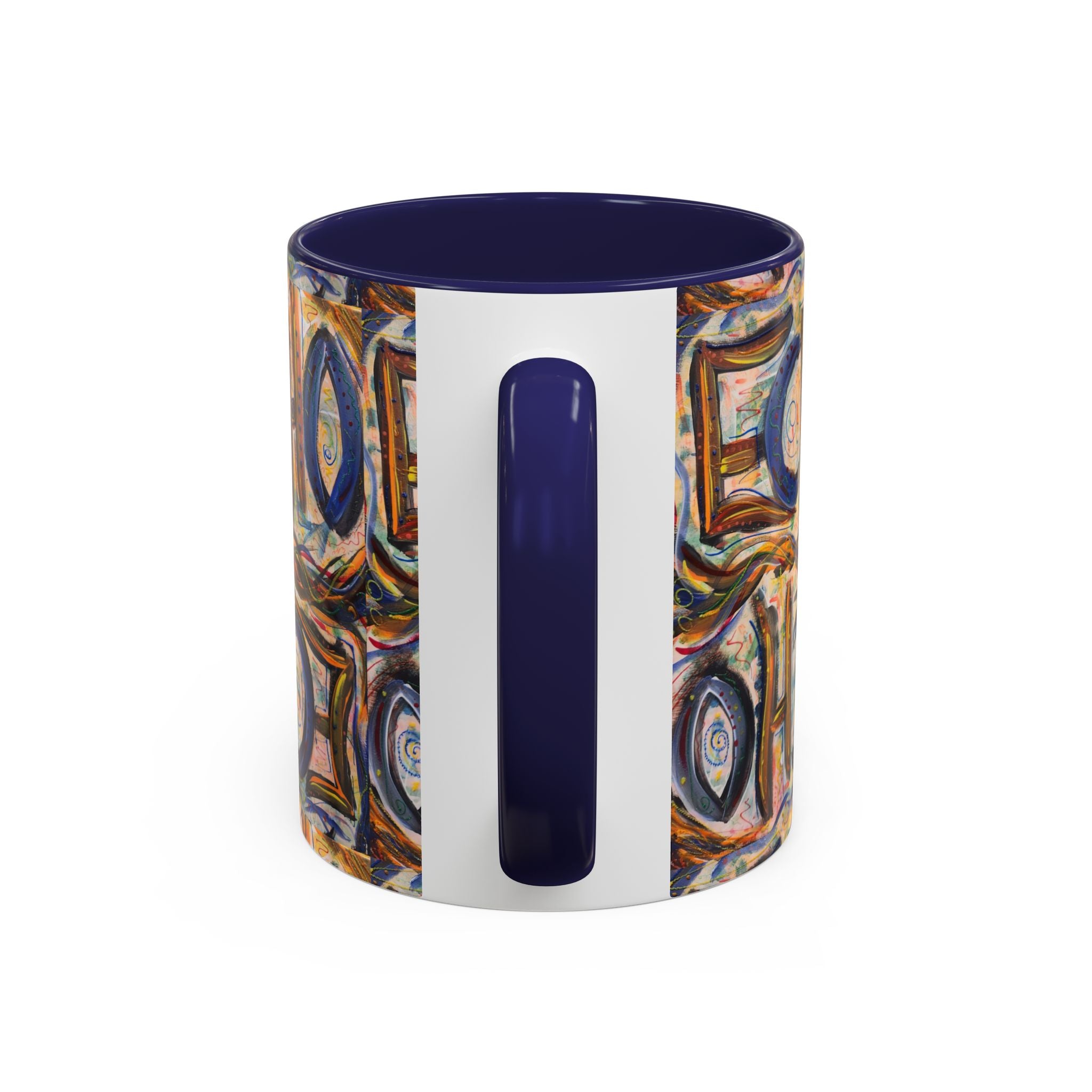 Echo Abstract Geometric Accent Coffee Mug – Colorful Modern Art Design (11/15 oz)