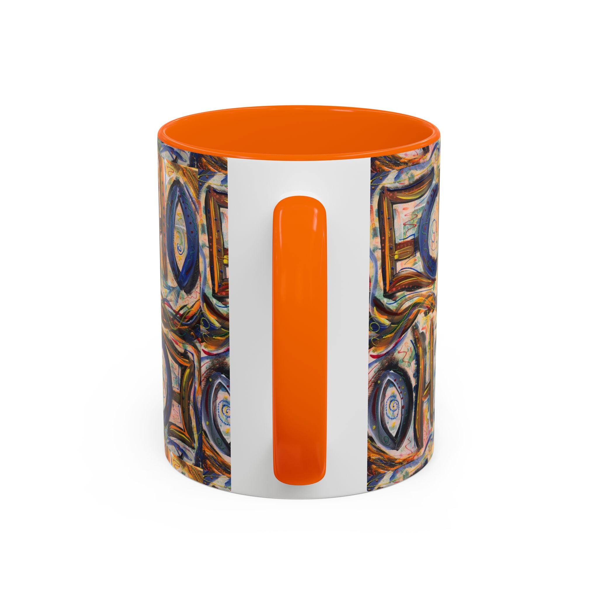 Echo Abstract Geometric Accent Coffee Mug – Colorful Modern Art Design (11/15 oz)