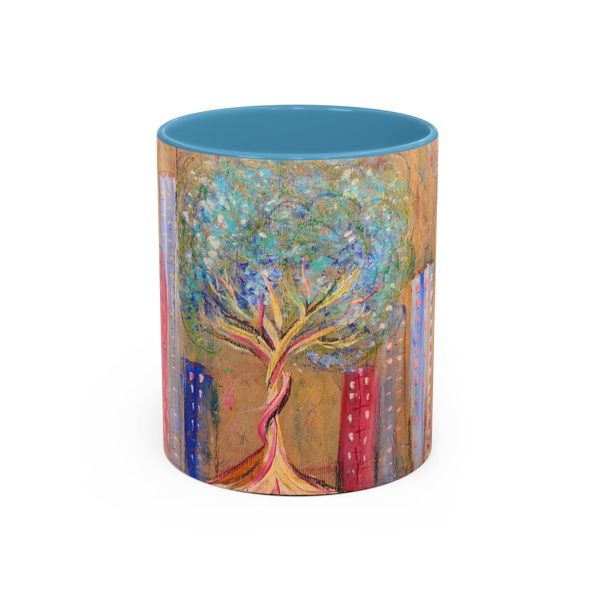 City Tree Coffee Mug — Colorful Urban Tree Art Accent Mug (11/15 oz)