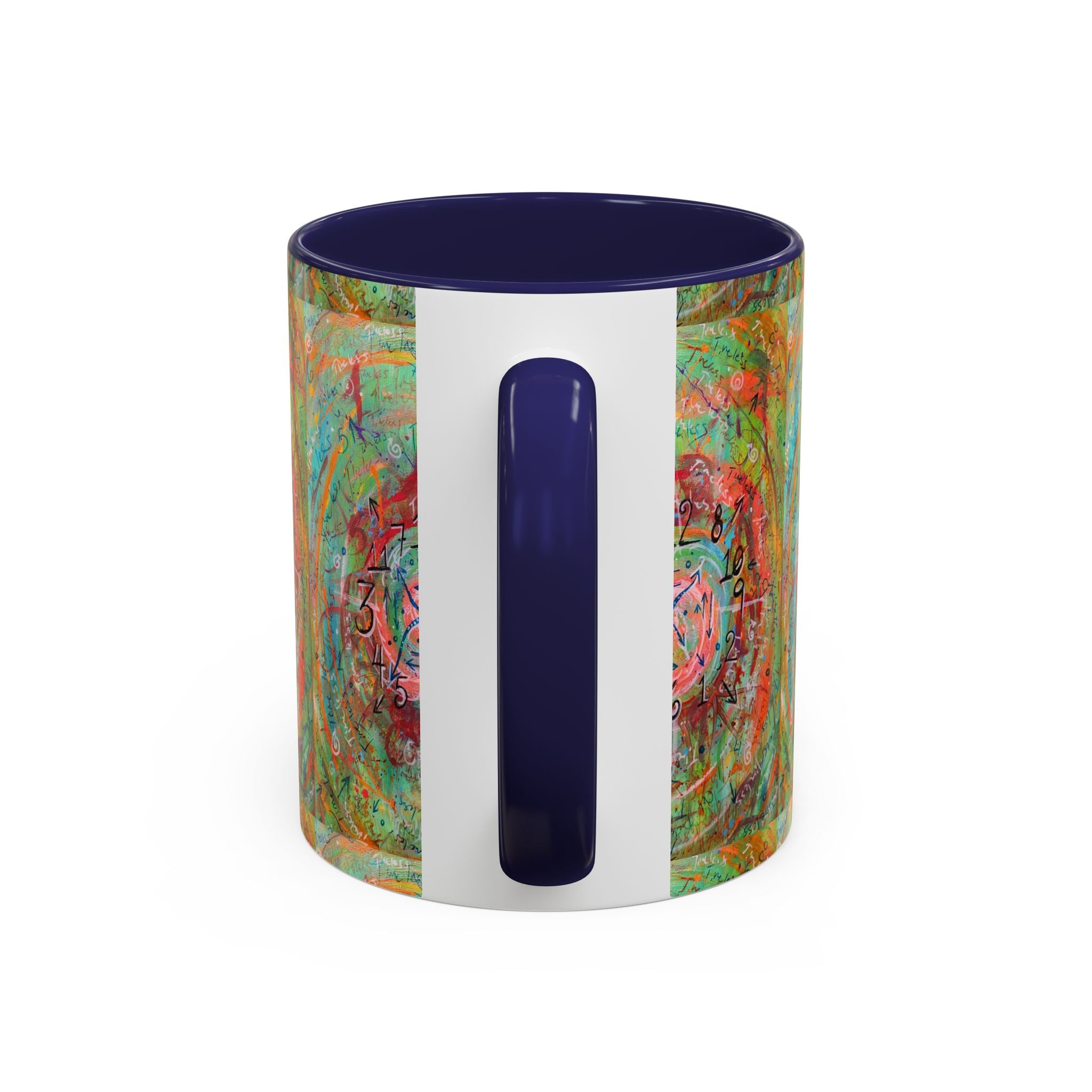 Boho Tarot Clockwork Accent Coffee Mug — Vibrant Abstract Mystic Art (11/15oz)