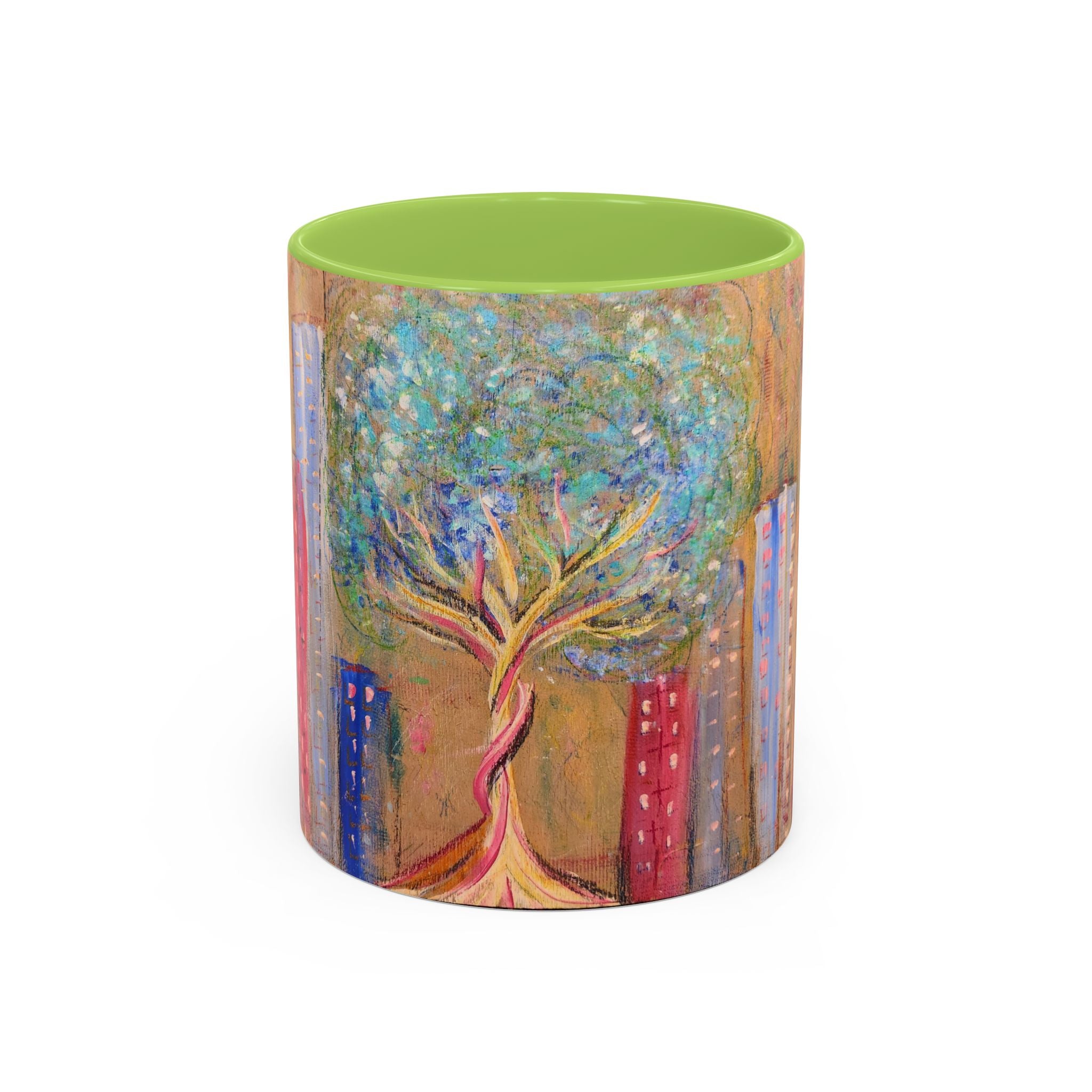 City Tree Coffee Mug — Colorful Urban Tree Art Accent Mug (11/15 oz)