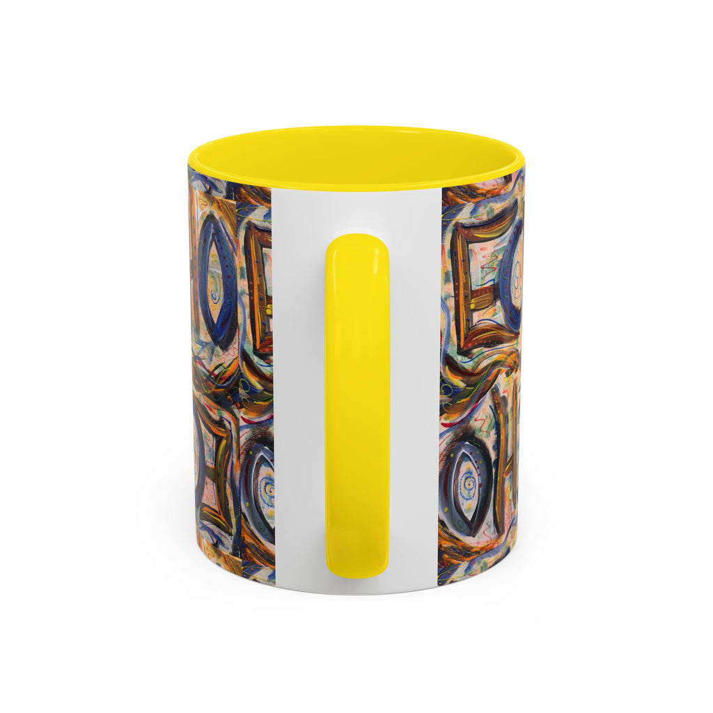 Echo Abstract Geometric Accent Coffee Mug – Colorful Modern Art Design (11/15 oz)