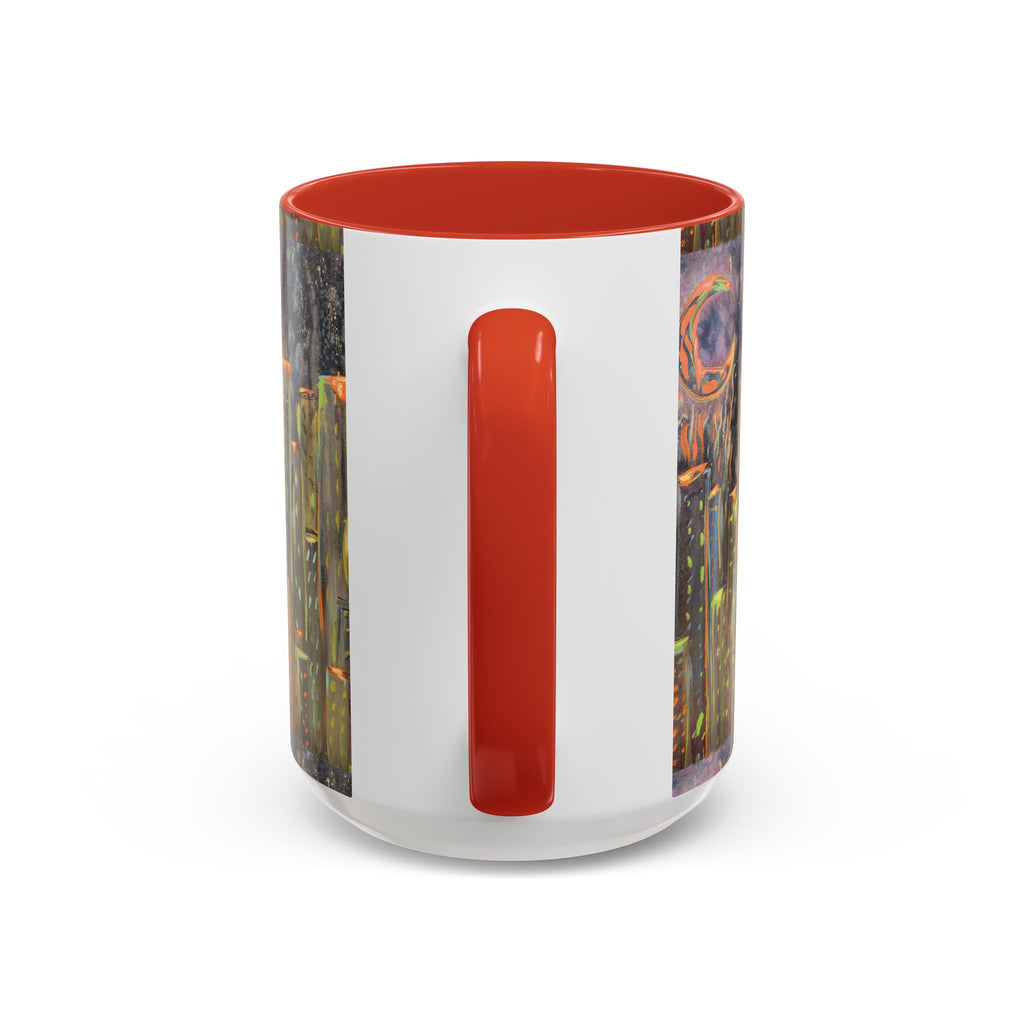 Cityscape Night Coffee Mug — Neon Skyline Art Accent Mug