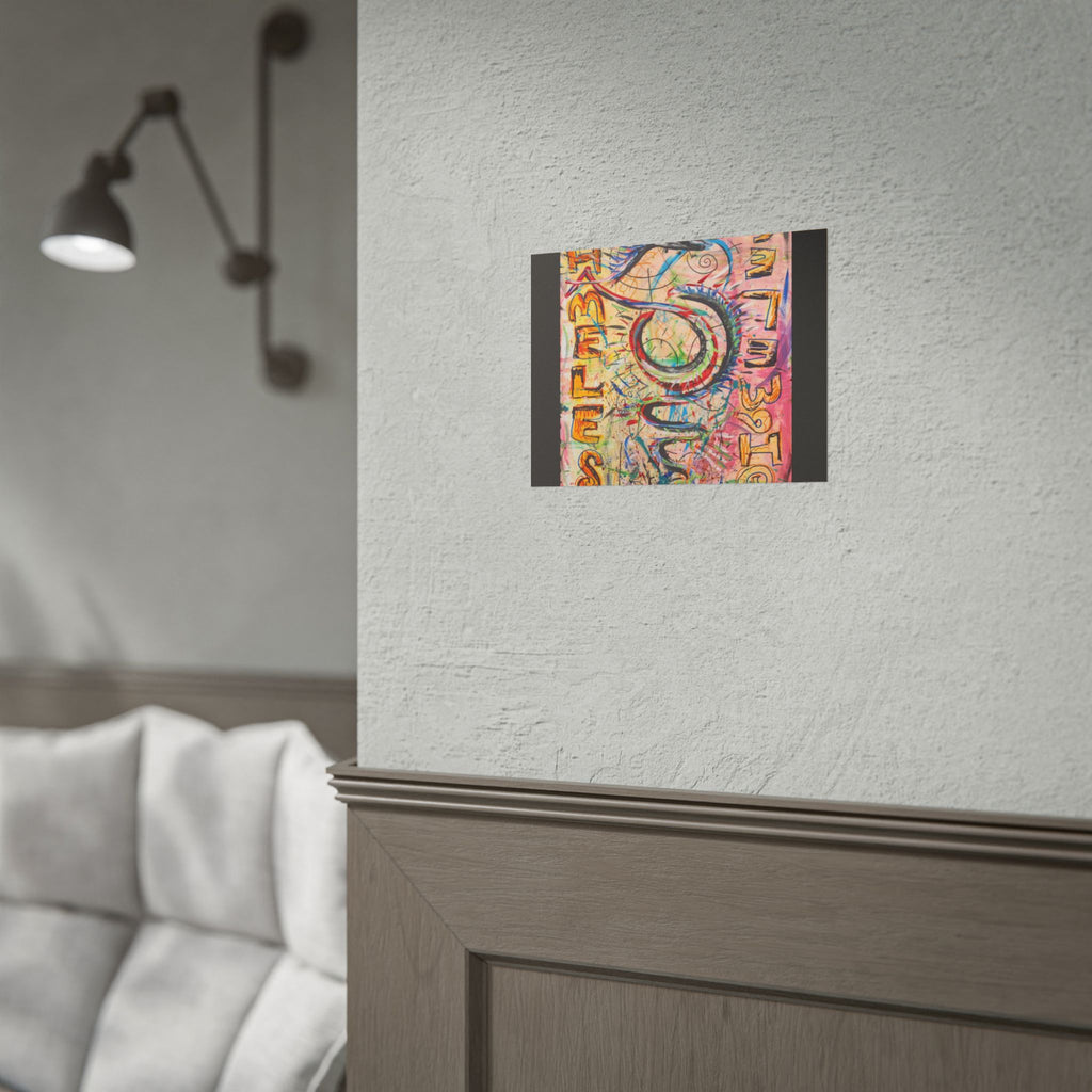 Rolled Poster — Colorful 'Shameless' Abstract Snake Art Print