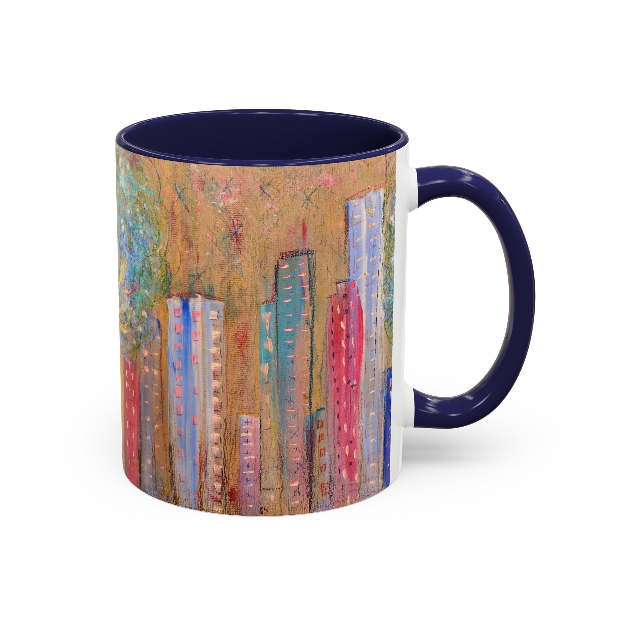 City Tree Coffee Mug — Colorful Urban Tree Art Accent Mug (11/15 oz)