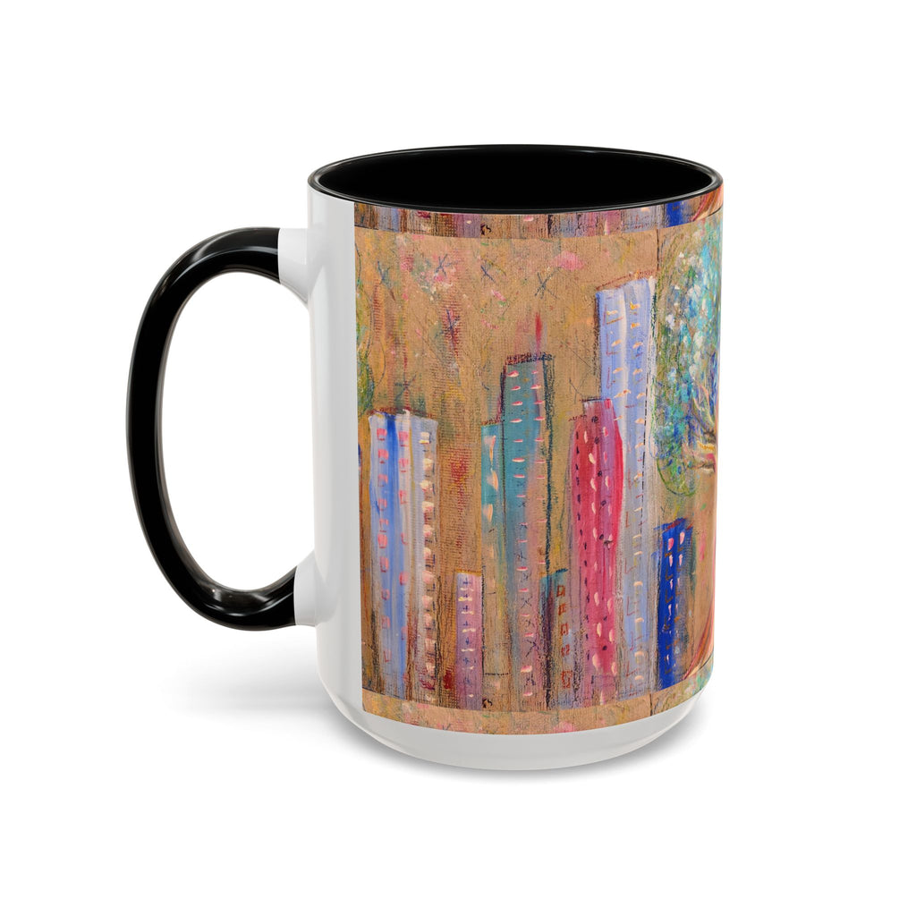 City Tree Coffee Mug — Colorful Urban Tree Art Accent Mug (11/15 oz)