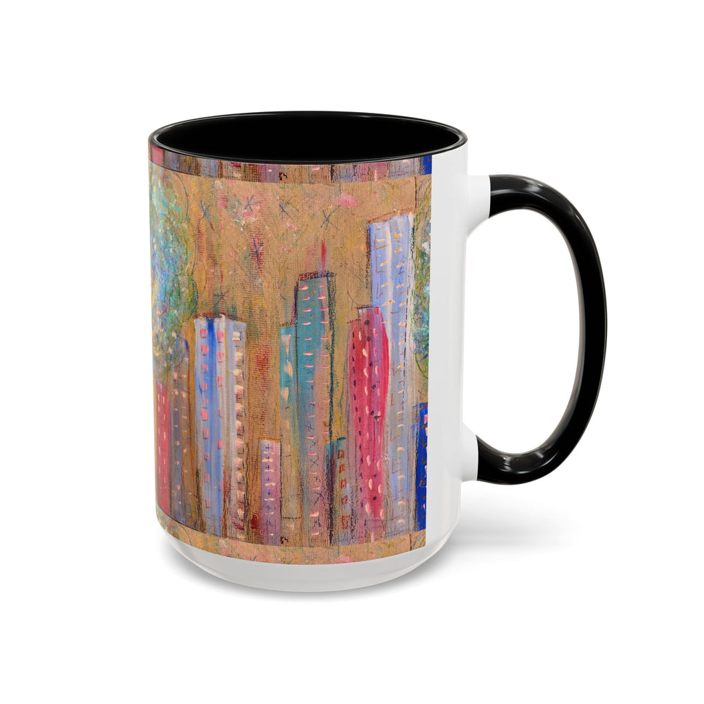 City Tree Coffee Mug — Colorful Urban Tree Art Accent Mug (11/15 oz)