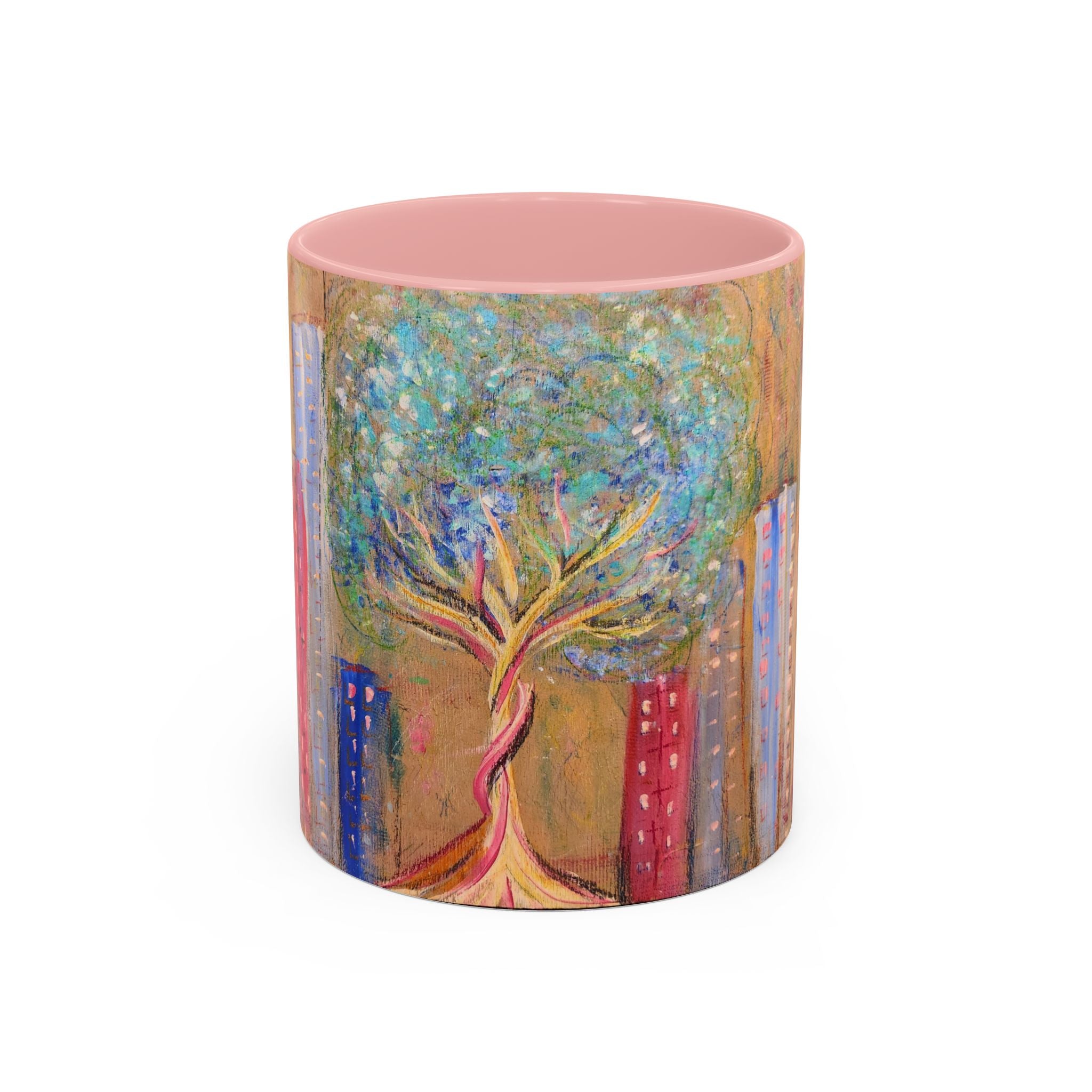City Tree Coffee Mug — Colorful Urban Tree Art Accent Mug (11/15 oz)