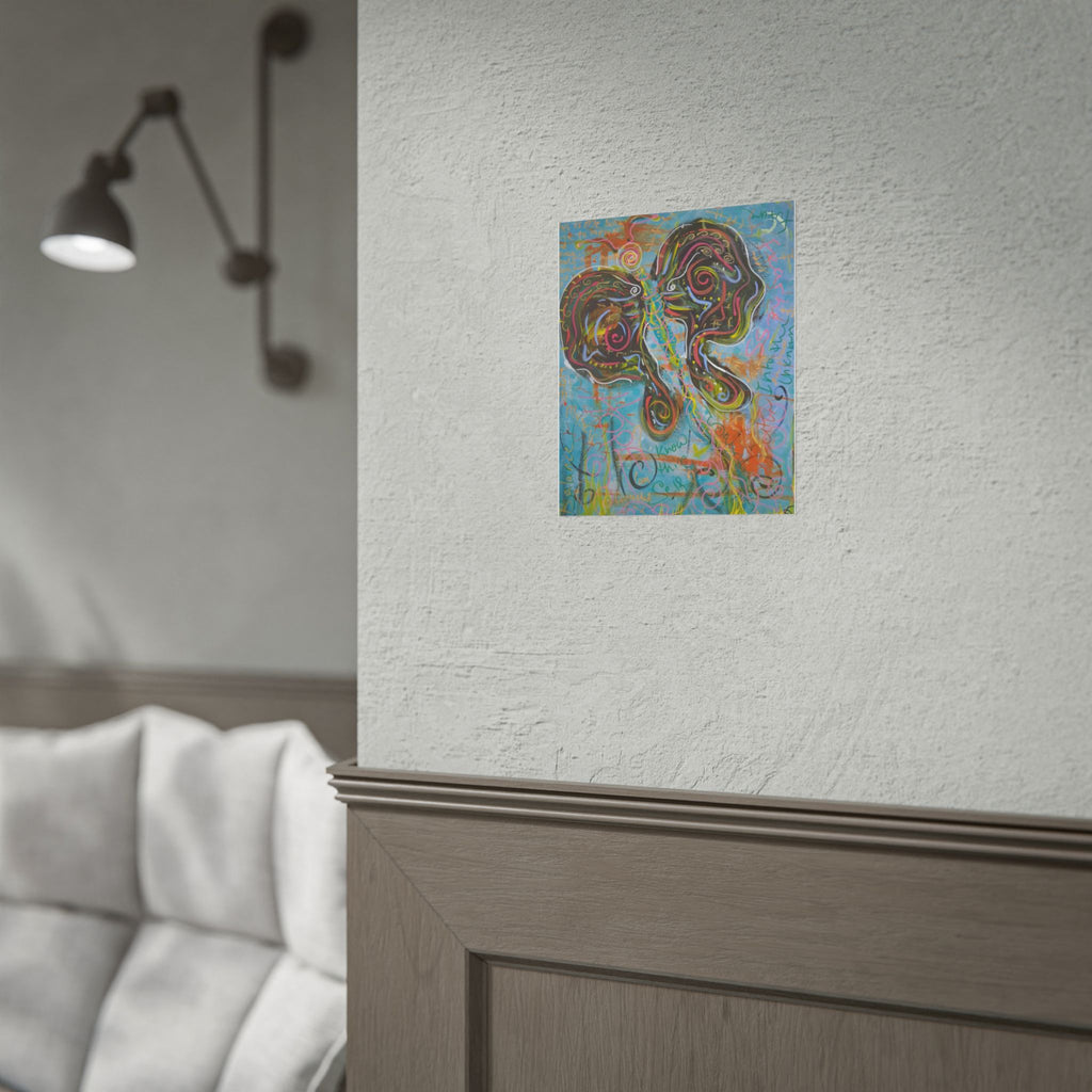 Abstract Butterfly Art Poster – Colorful Whimsical Wall Print