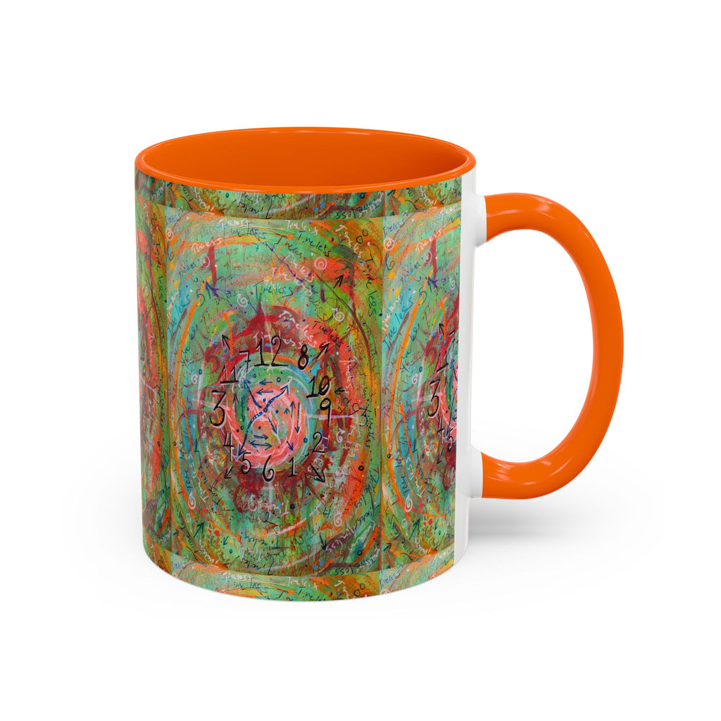 Boho Tarot Clockwork Accent Coffee Mug — Vibrant Abstract Mystic Art (11/15oz)