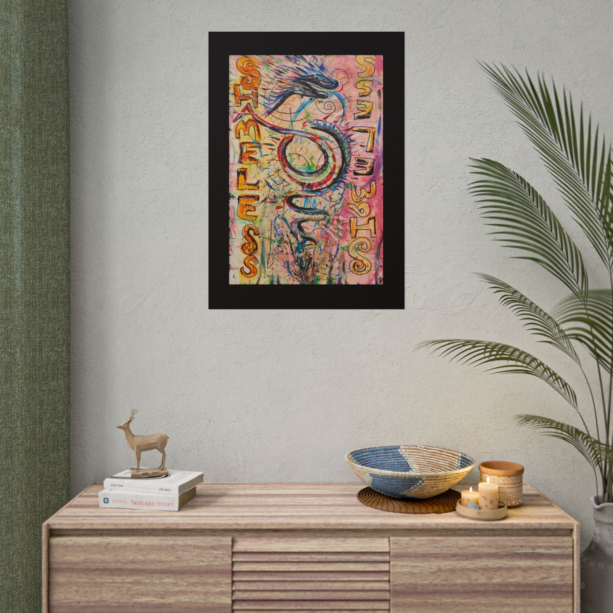 Rolled Poster — Colorful 'Shameless' Abstract Snake Art Print