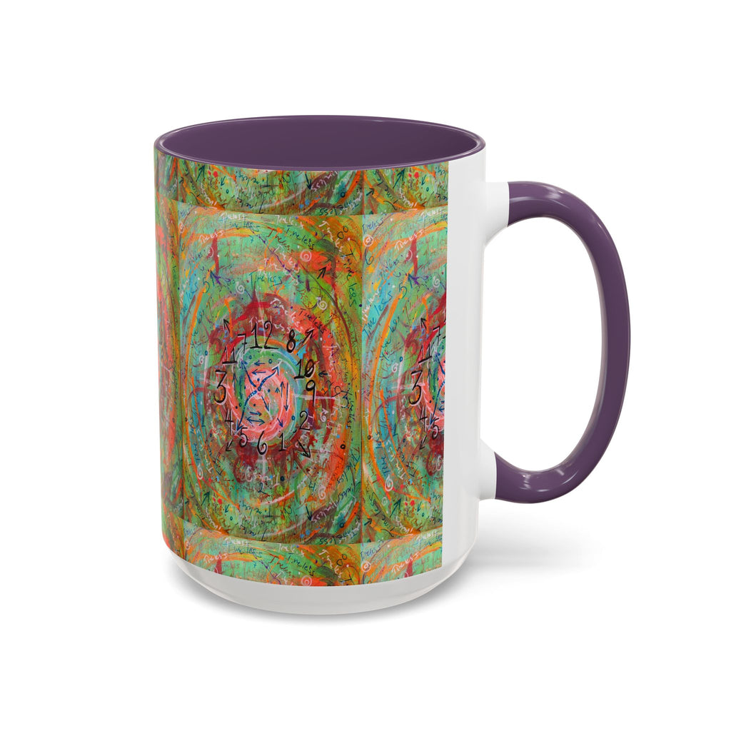 Boho Tarot Clockwork Accent Coffee Mug — Vibrant Abstract Mystic Art (11/15oz)