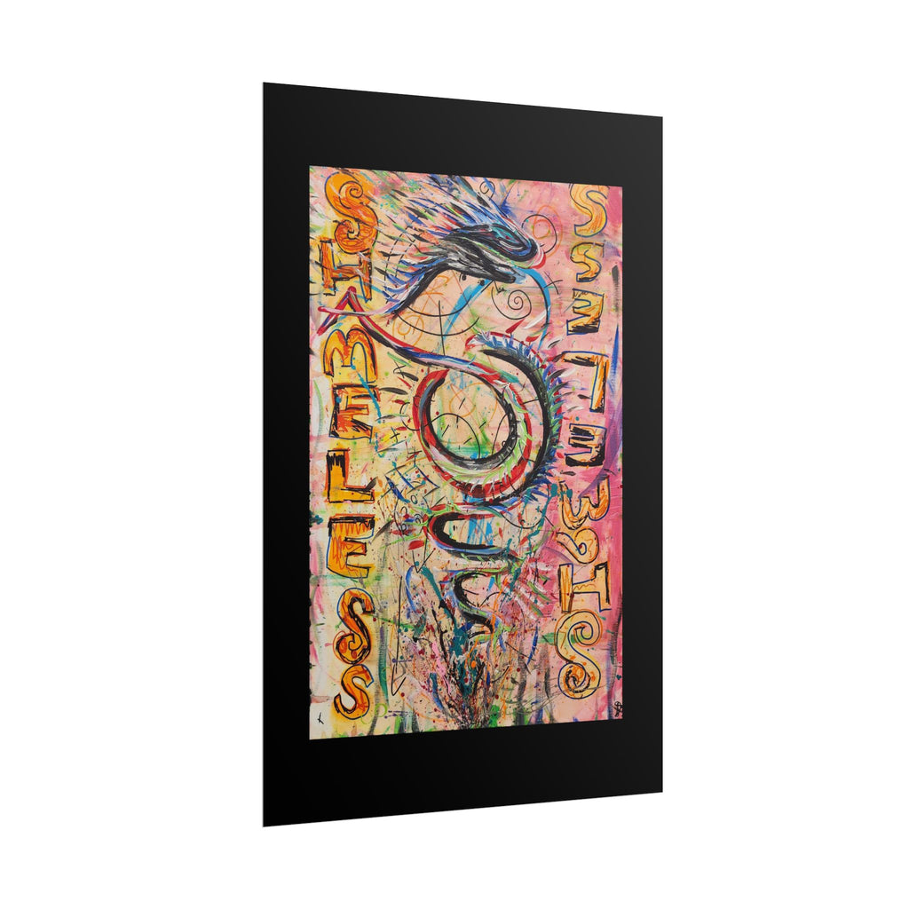 Rolled Poster — Colorful 'Shameless' Abstract Snake Art Print