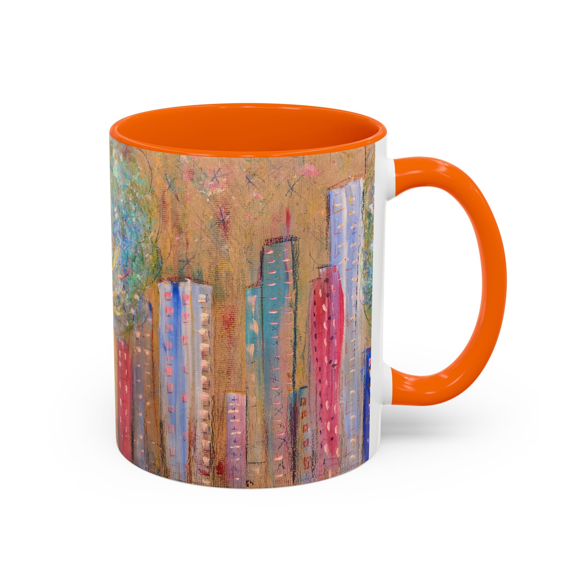 City Tree Coffee Mug — Colorful Urban Tree Art Accent Mug (11/15 oz)