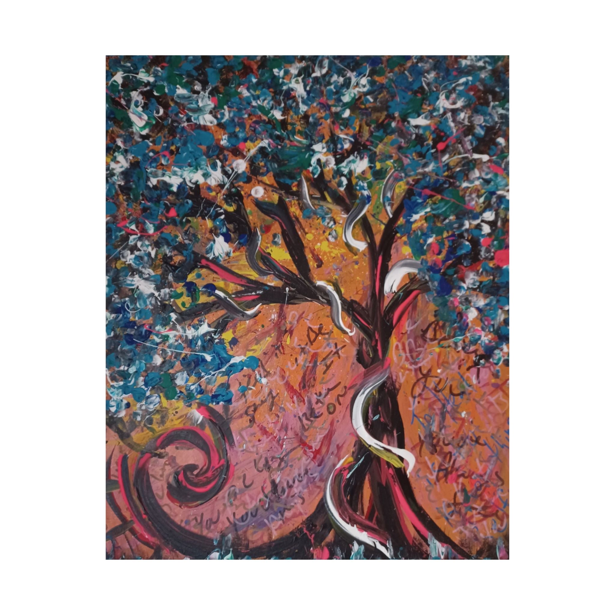 Abstract Tree Matte Poster — Colorful Whimsical Wall Art