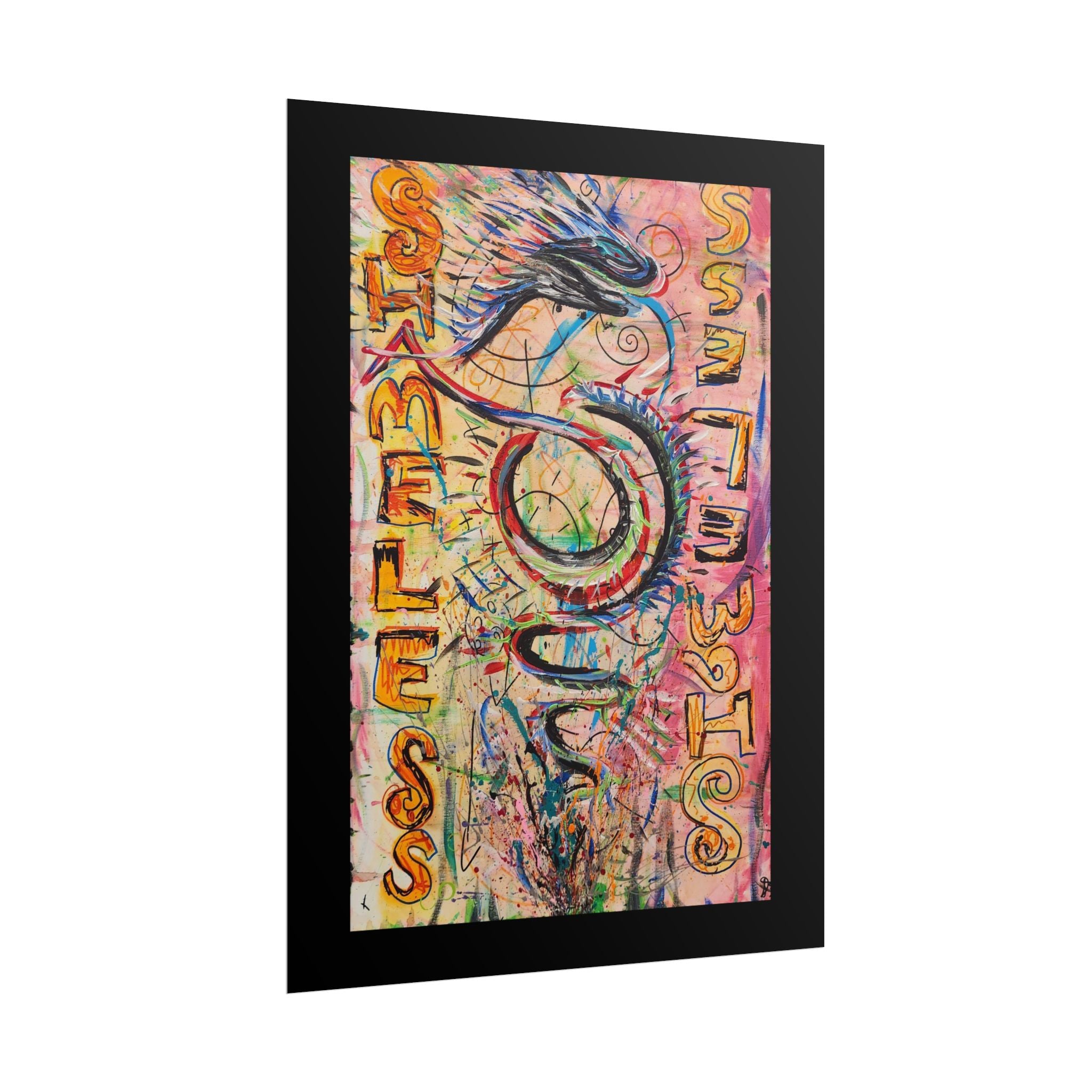 Rolled Poster — Colorful 'Shameless' Abstract Snake Art Print