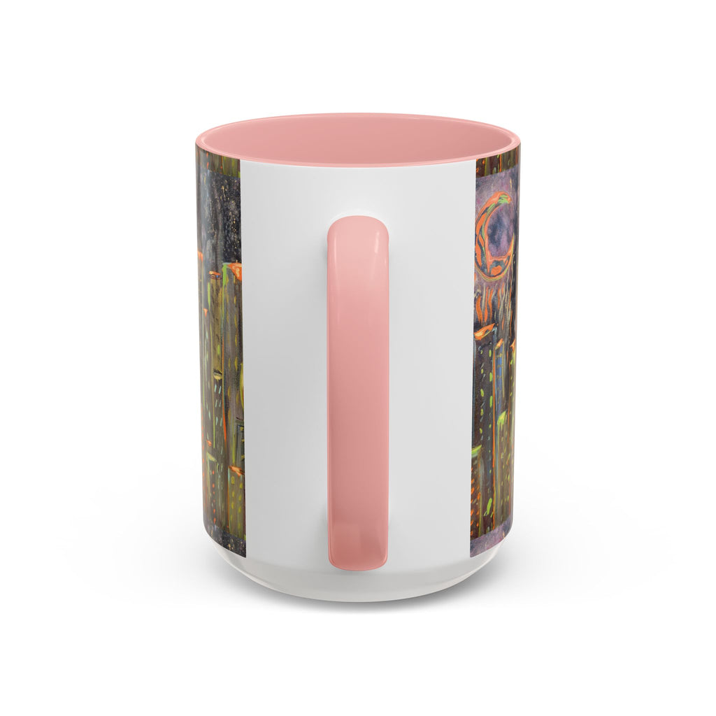 Cityscape Night Coffee Mug — Neon Skyline Art Accent Mug