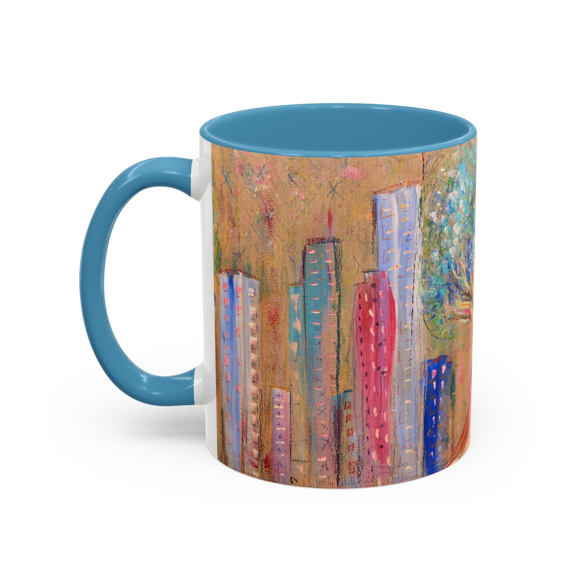 City Tree Coffee Mug — Colorful Urban Tree Art Accent Mug (11/15 oz)