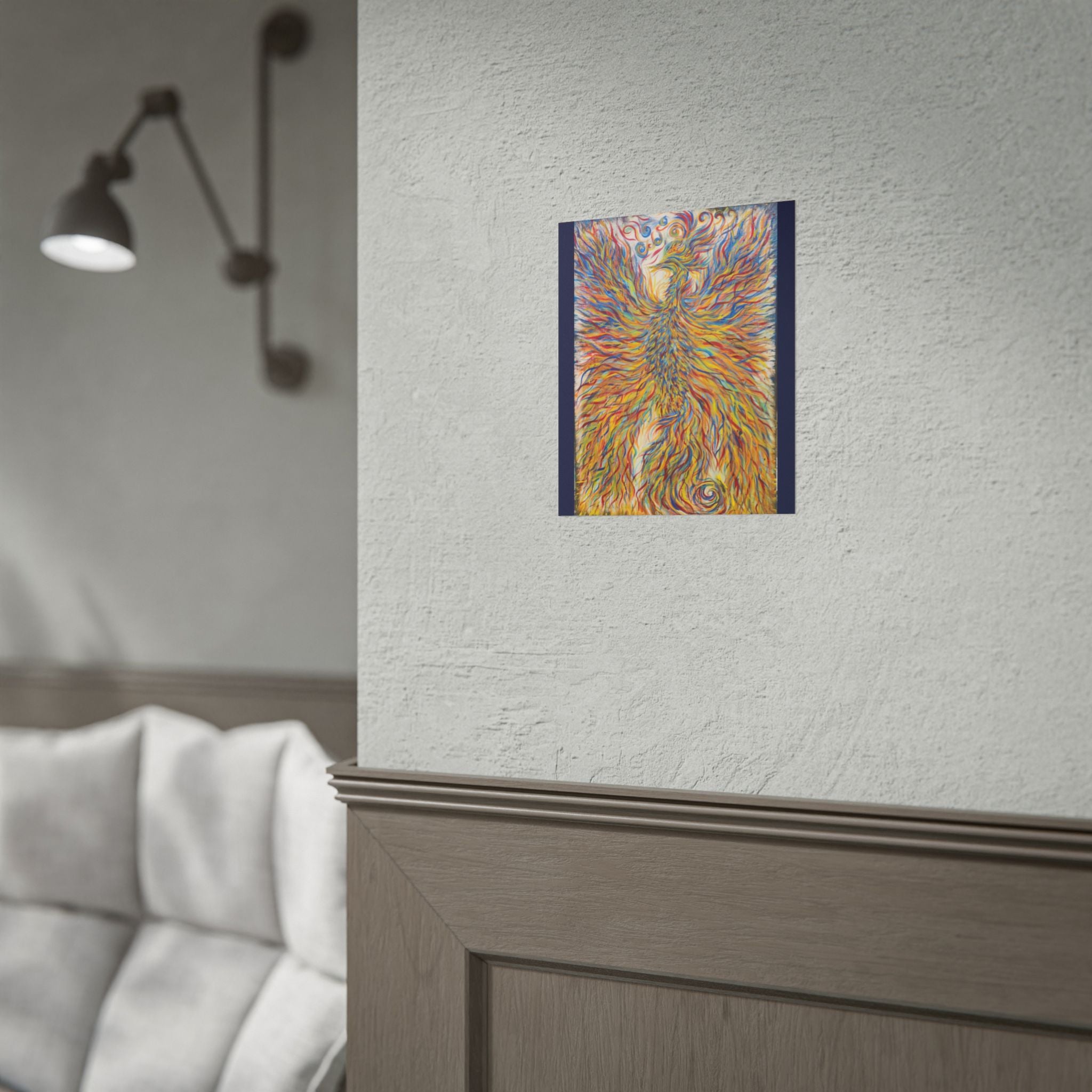 Abstract Phoenix Art Poster — Colorful Whimsical Wall Print