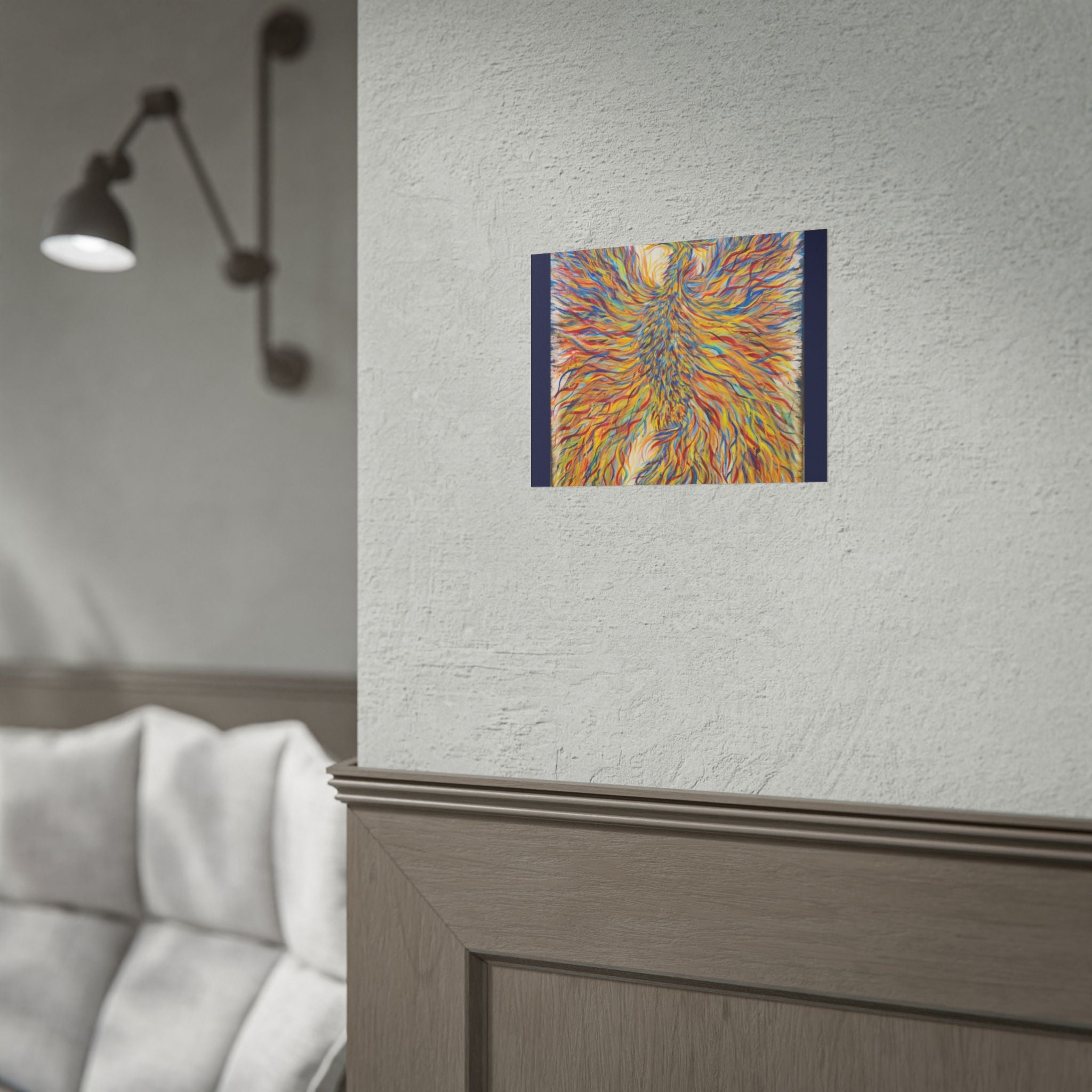 Abstract Phoenix Art Poster — Colorful Whimsical Wall Print