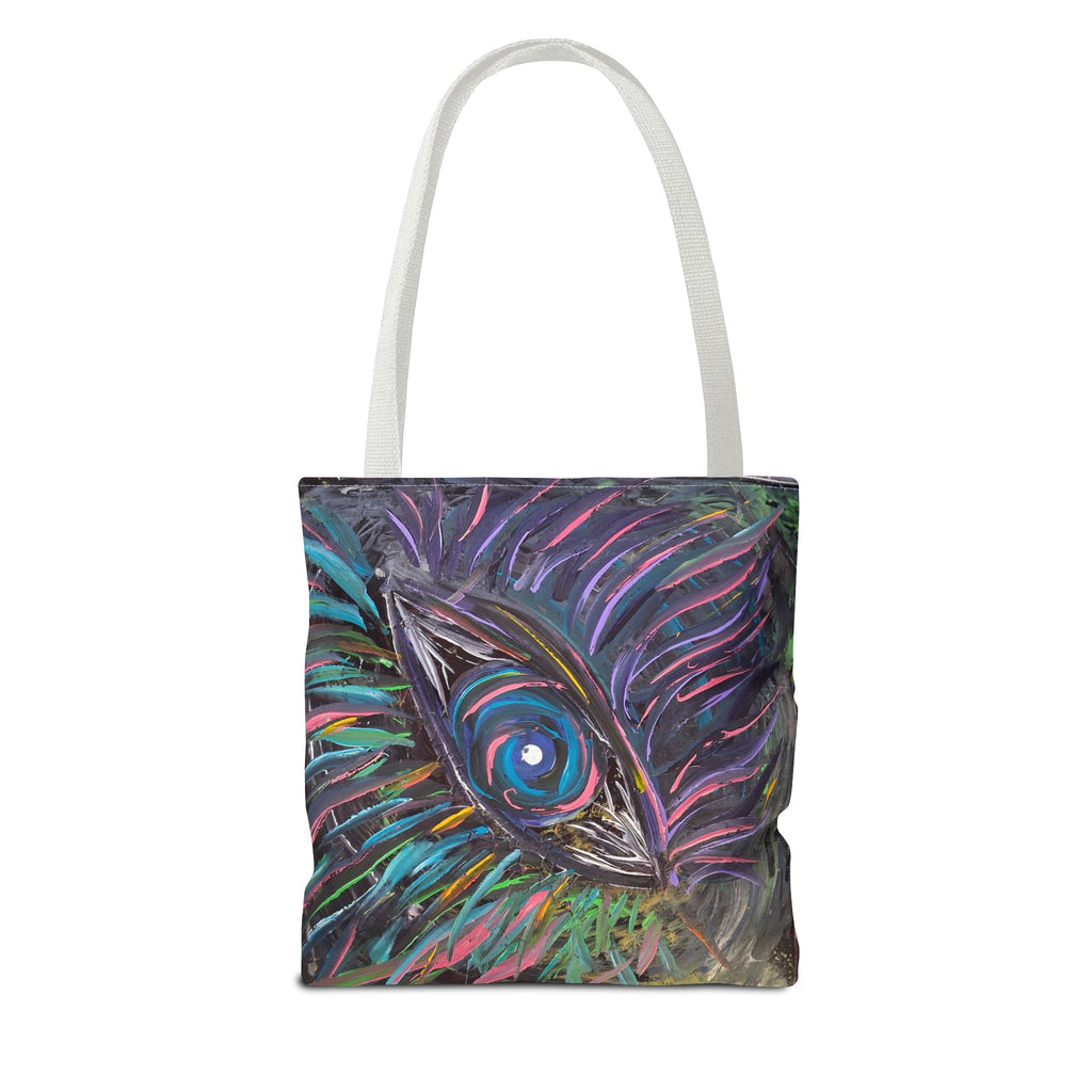 Peacock Eye Art Tote Bag — Colorful Boho AOP Canvas Tote