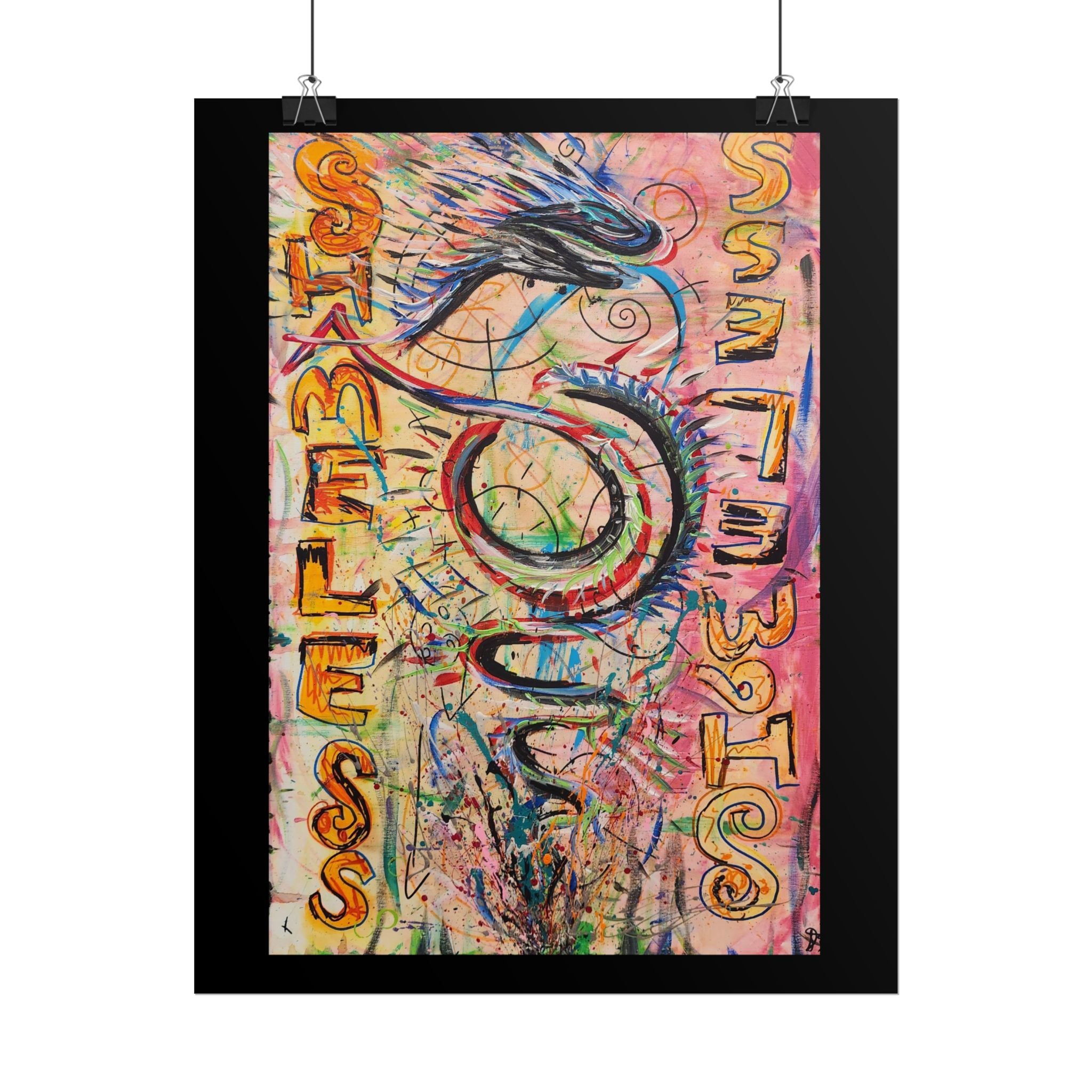 Rolled Poster — Colorful 'Shameless' Abstract Snake Art Print