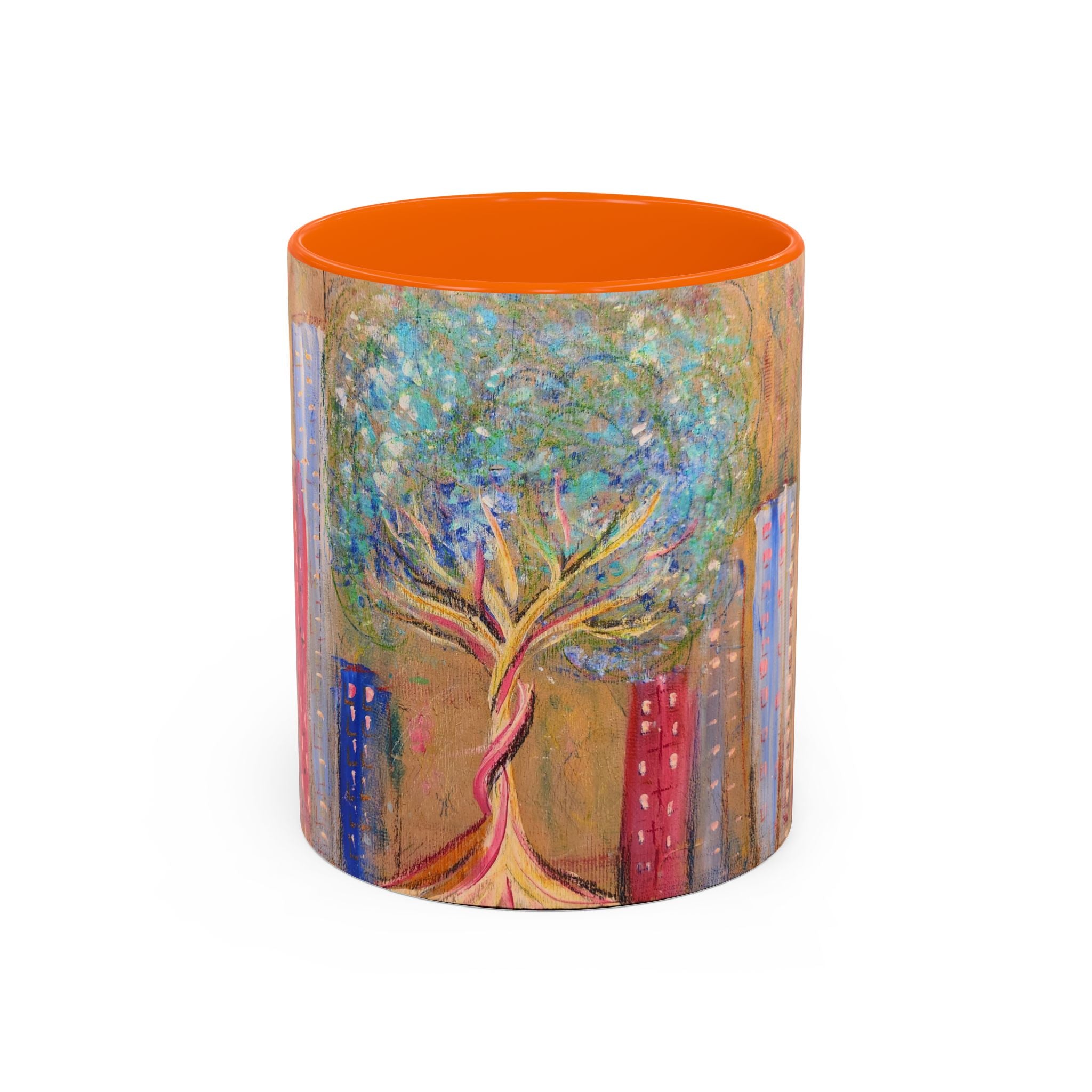 City Tree Coffee Mug — Colorful Urban Tree Art Accent Mug (11/15 oz)