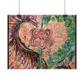 Dragon Abstract Floral Heart Poster — Colorful Swirl Flower Art Print (Rolled Poster)